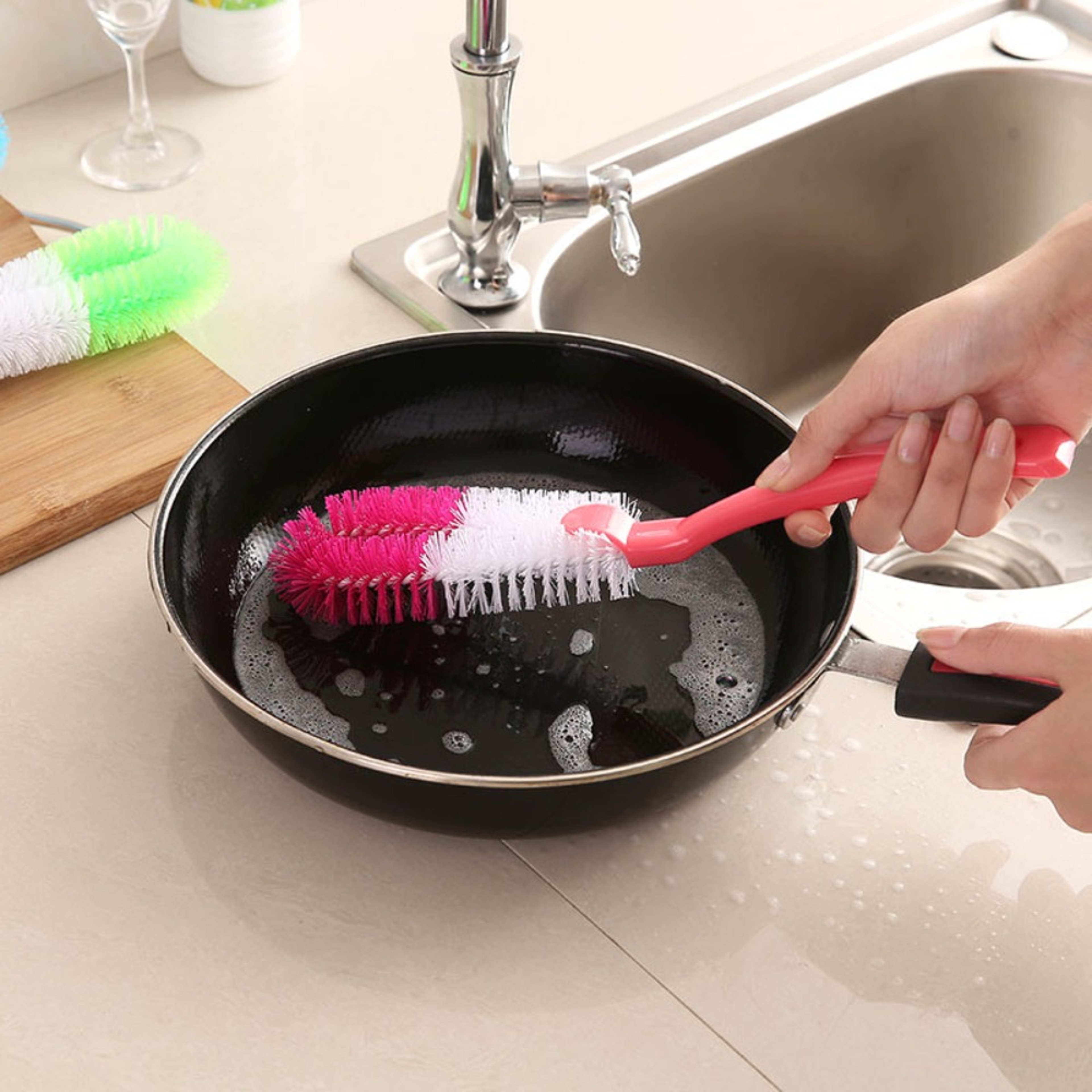 Multi Purpose Water Bottle Cleaning Brush With Long Handle For Cups Bottles  Kitchen Drinkware 2
