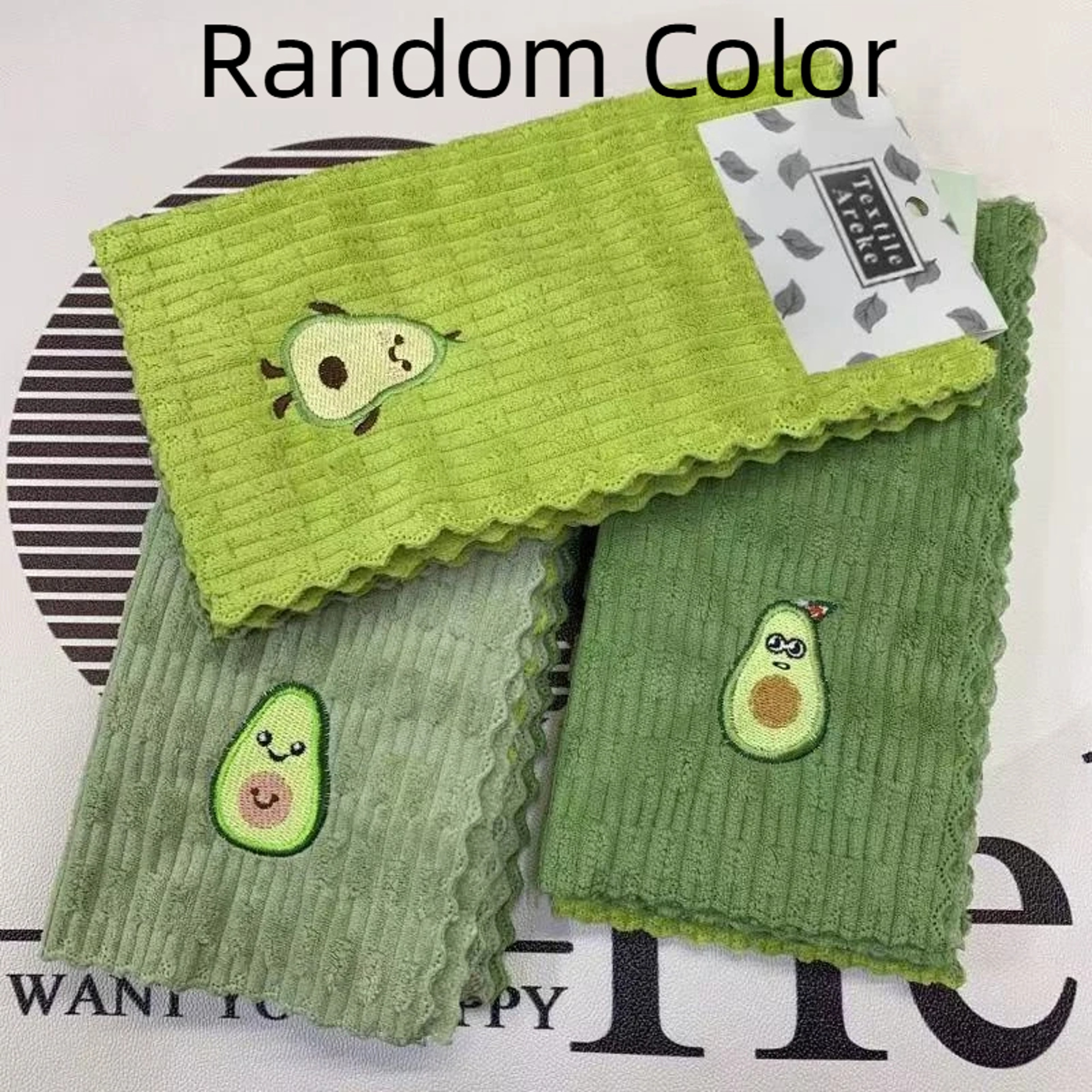 Cute Avocado Kitchen Dish Cloth Embroidered Reusable Kitchen Towel For Everyday Cleaning 4
