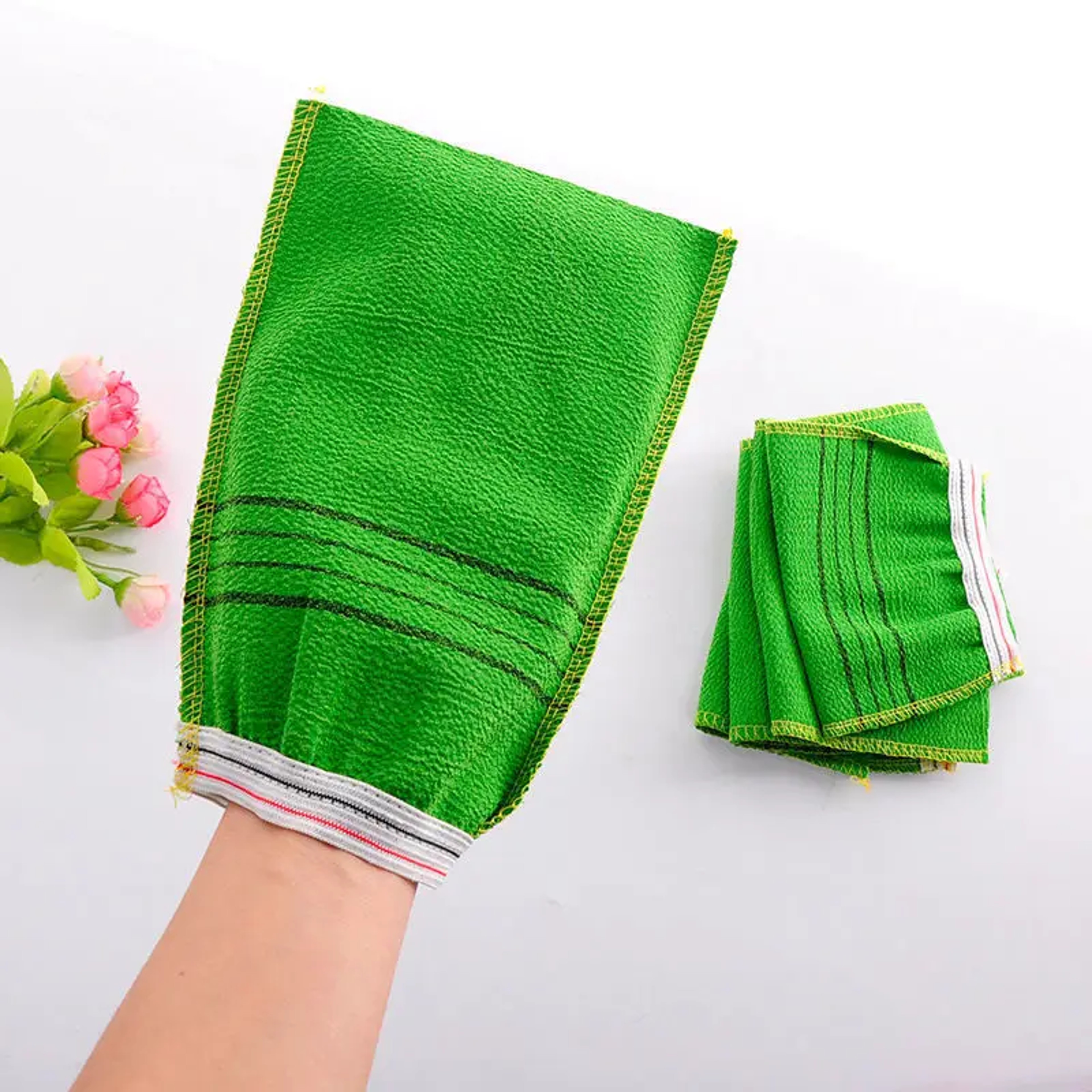 Korean Exfoliating Mitt Body Scrub Glove For Smooth Skin Spa Bath Towel 2