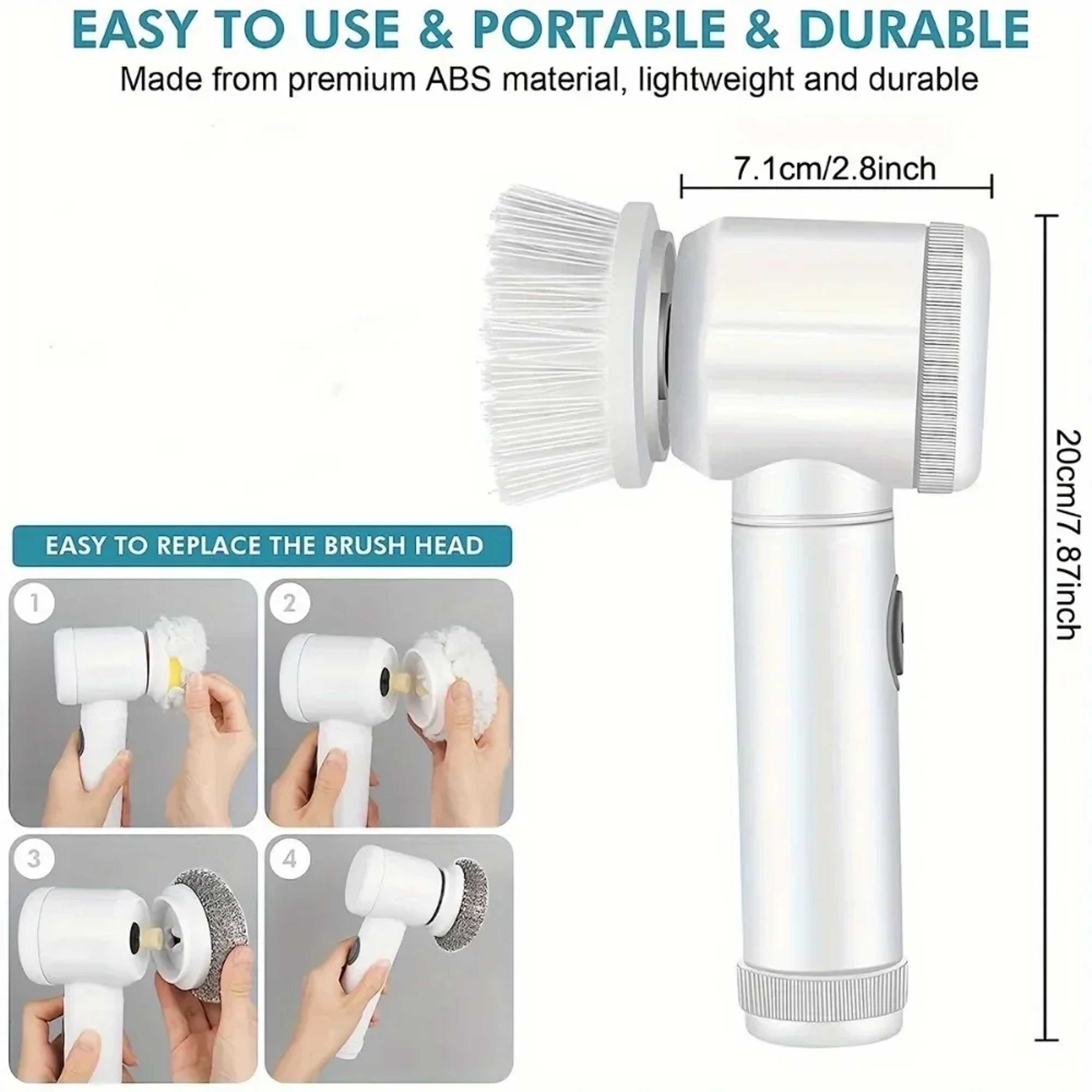 PowerClean Pro Electric Spin Scrubber with Replaceable Brush Heads – view 3
