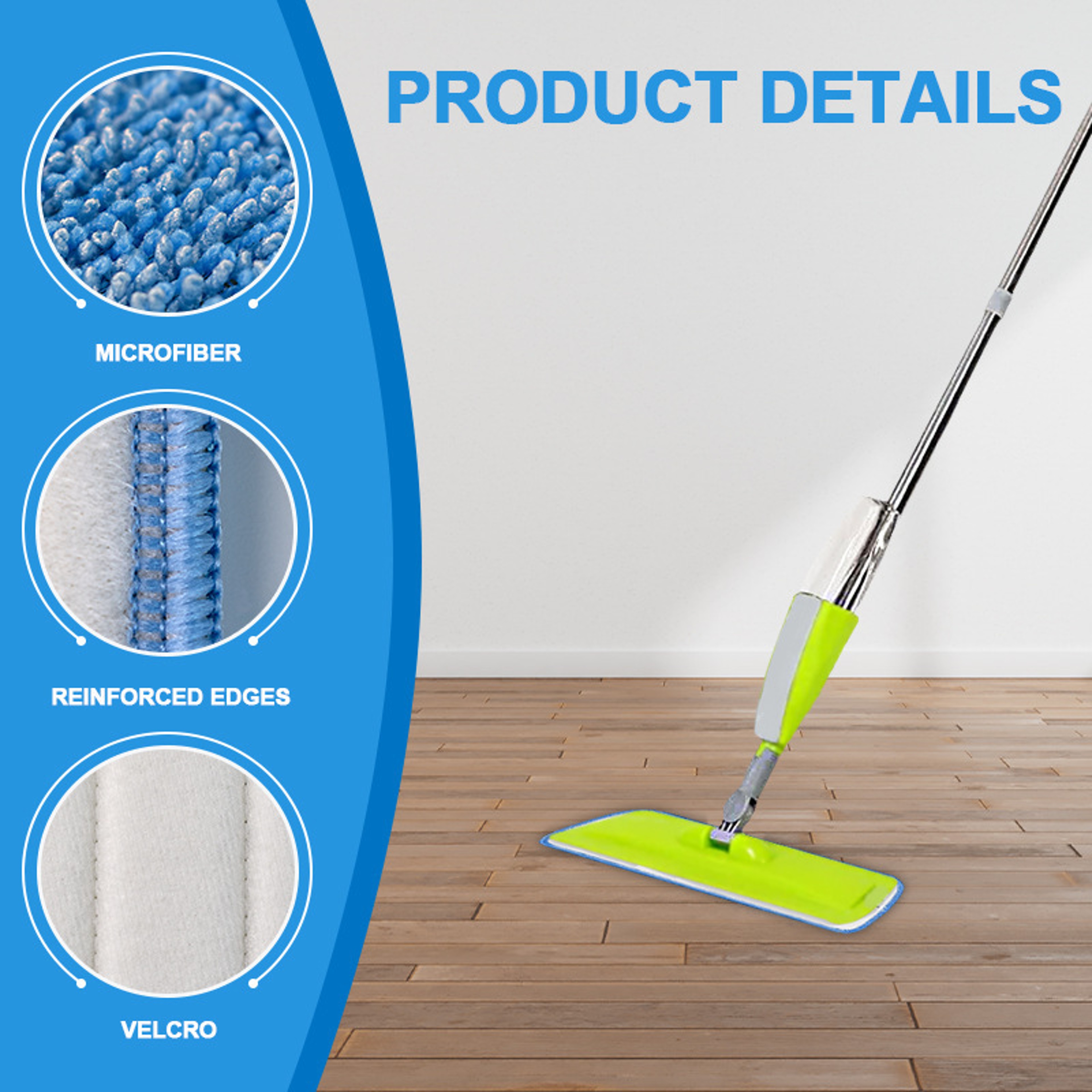 Microfiber Mop Replacement Head Reusable Washable Mop Pad for Hard Floor Cleaning – view 2