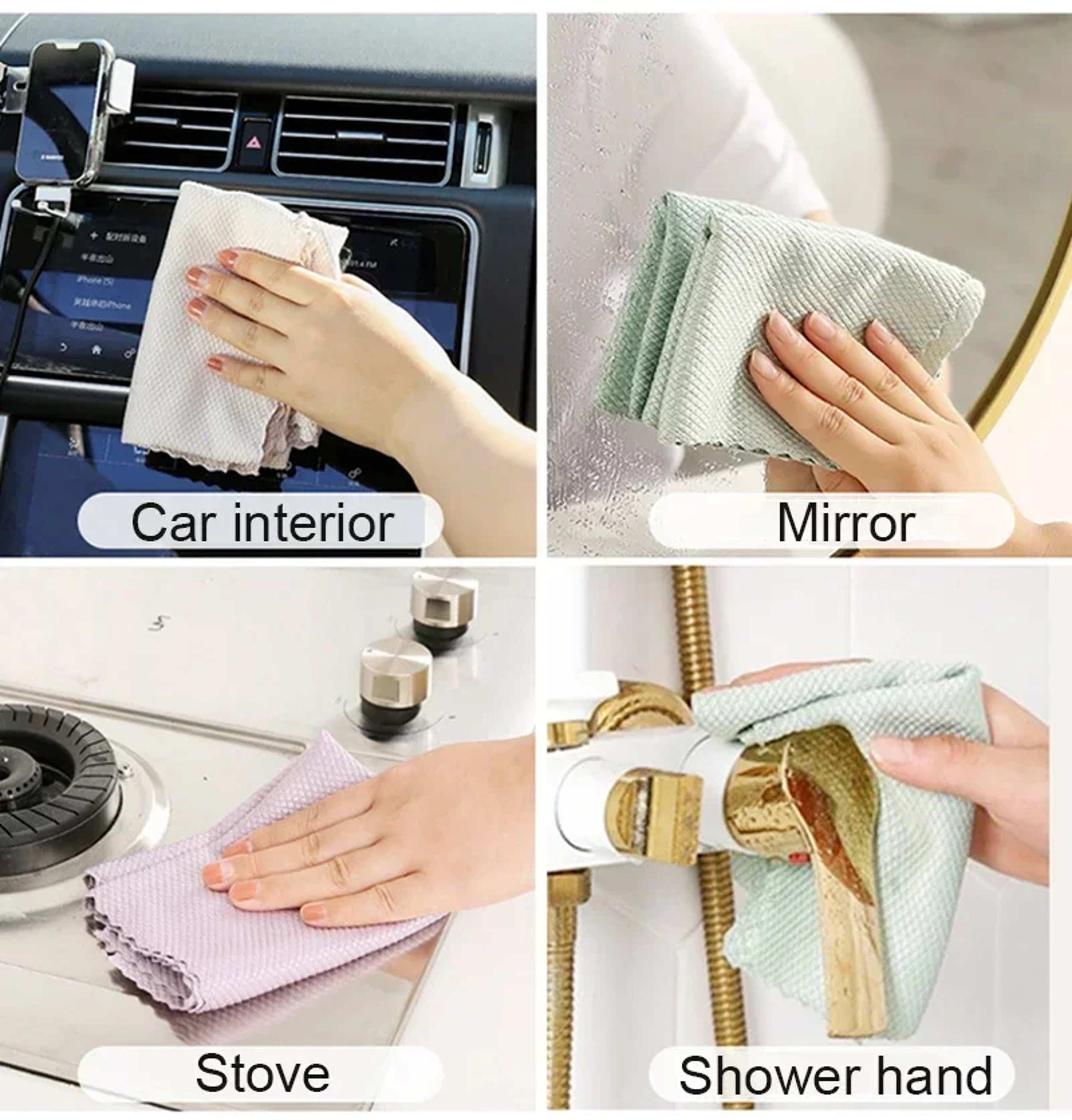 Microfiber Glass Cleaning Cloth Lint Free Streak Free Window, Mirror & Car Polishing Towels – view 3