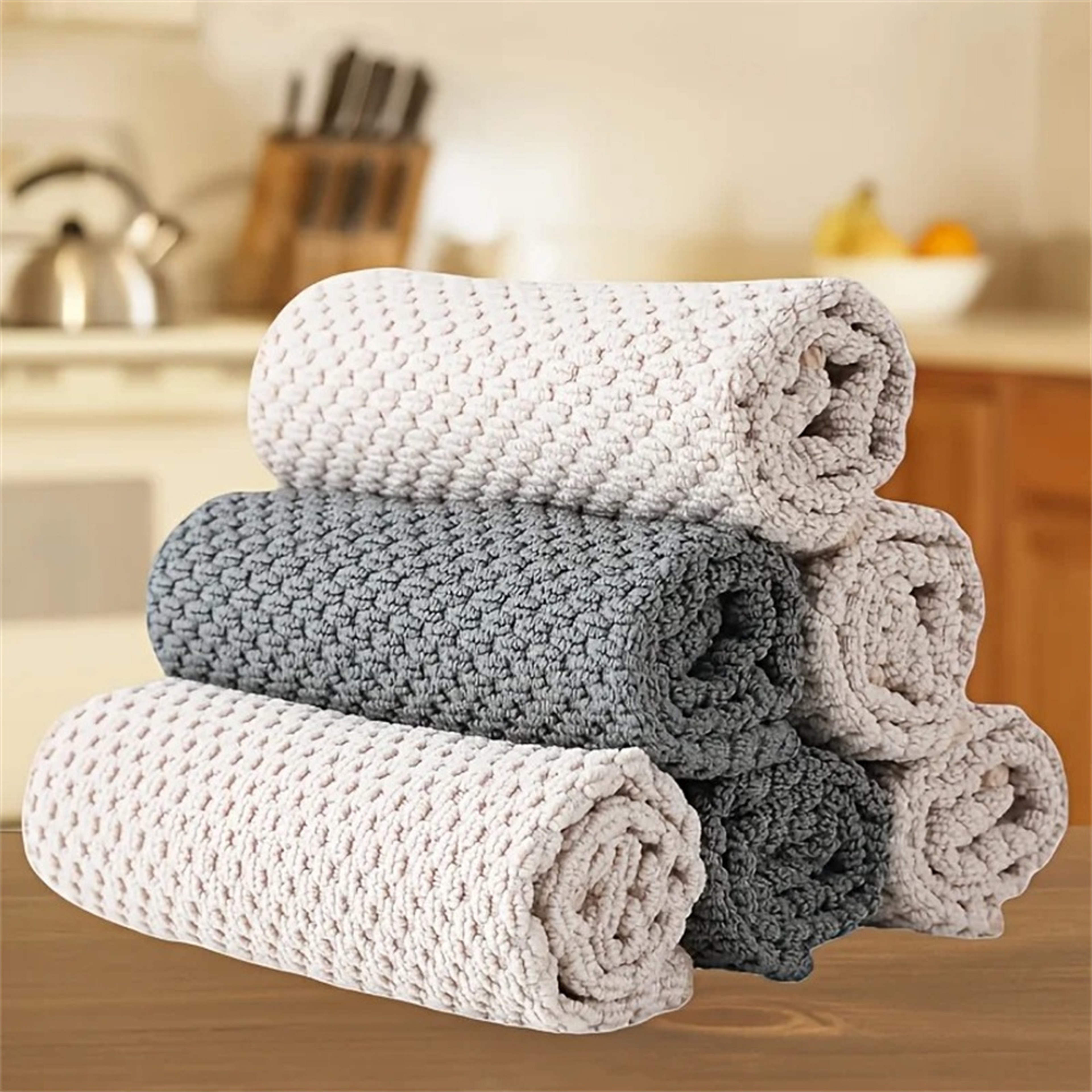 Space Print Microfiber Kitchen Towels Pack Highly Absorbent Waffle Weave Dish Towels – view 1