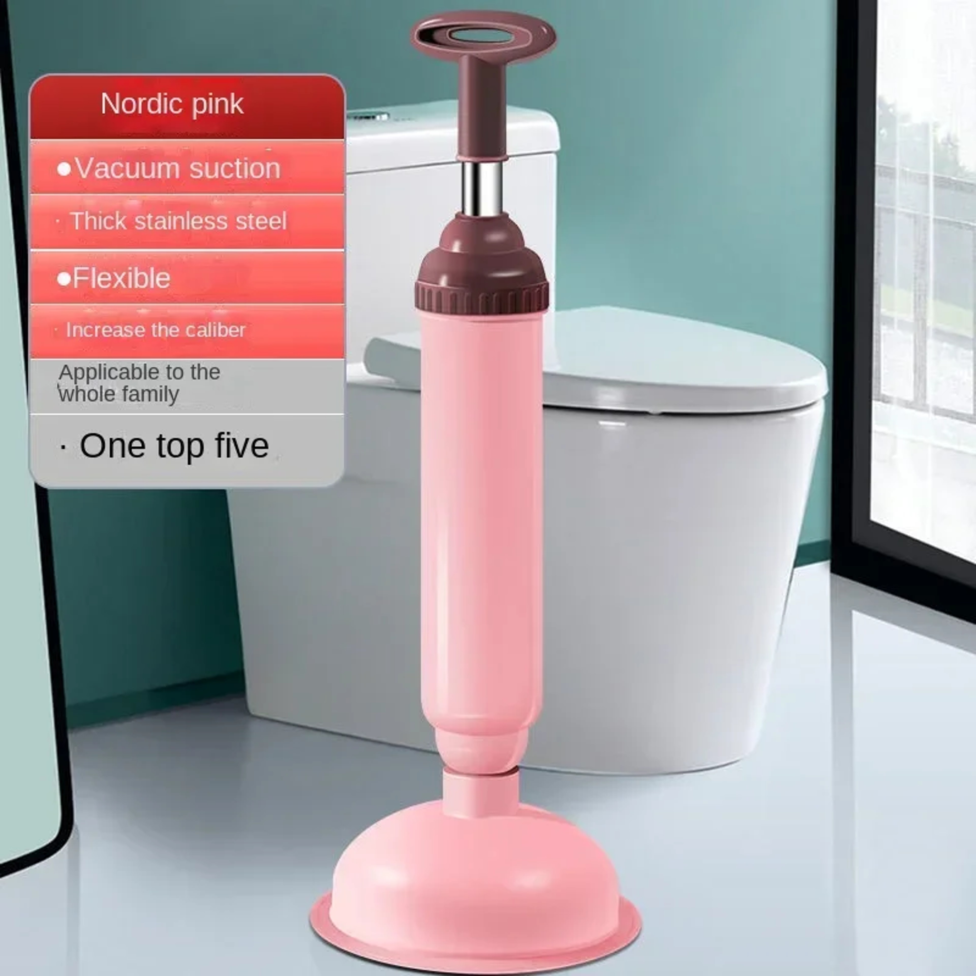High Pressure Toilet Plunger Drain Clog Remover for Bathroom, Kitchen Sink & Pipe Cleaning – view 8