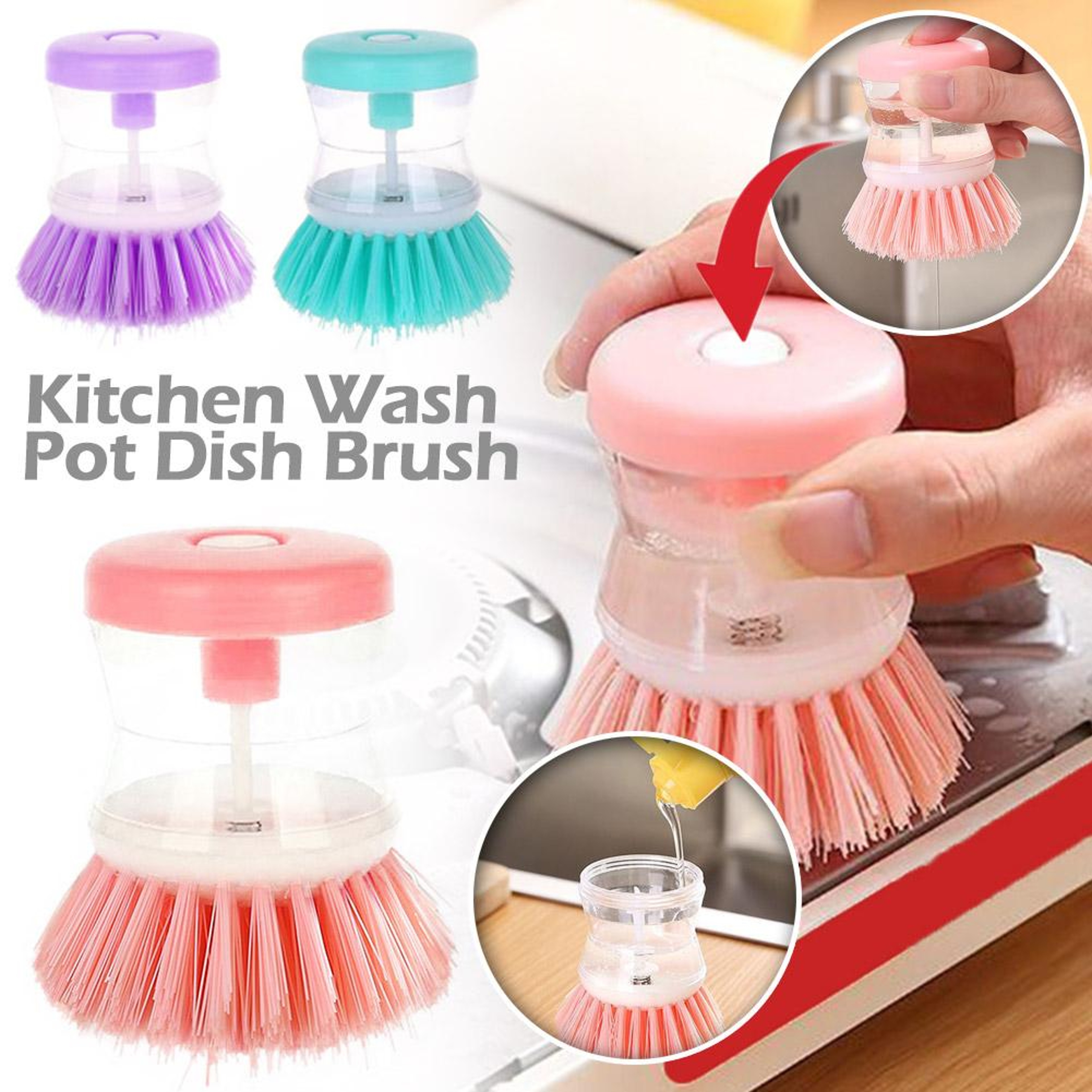 Astronaut Dish Brush With Soap Dispenser For Easy Kitchen Cleaning 5