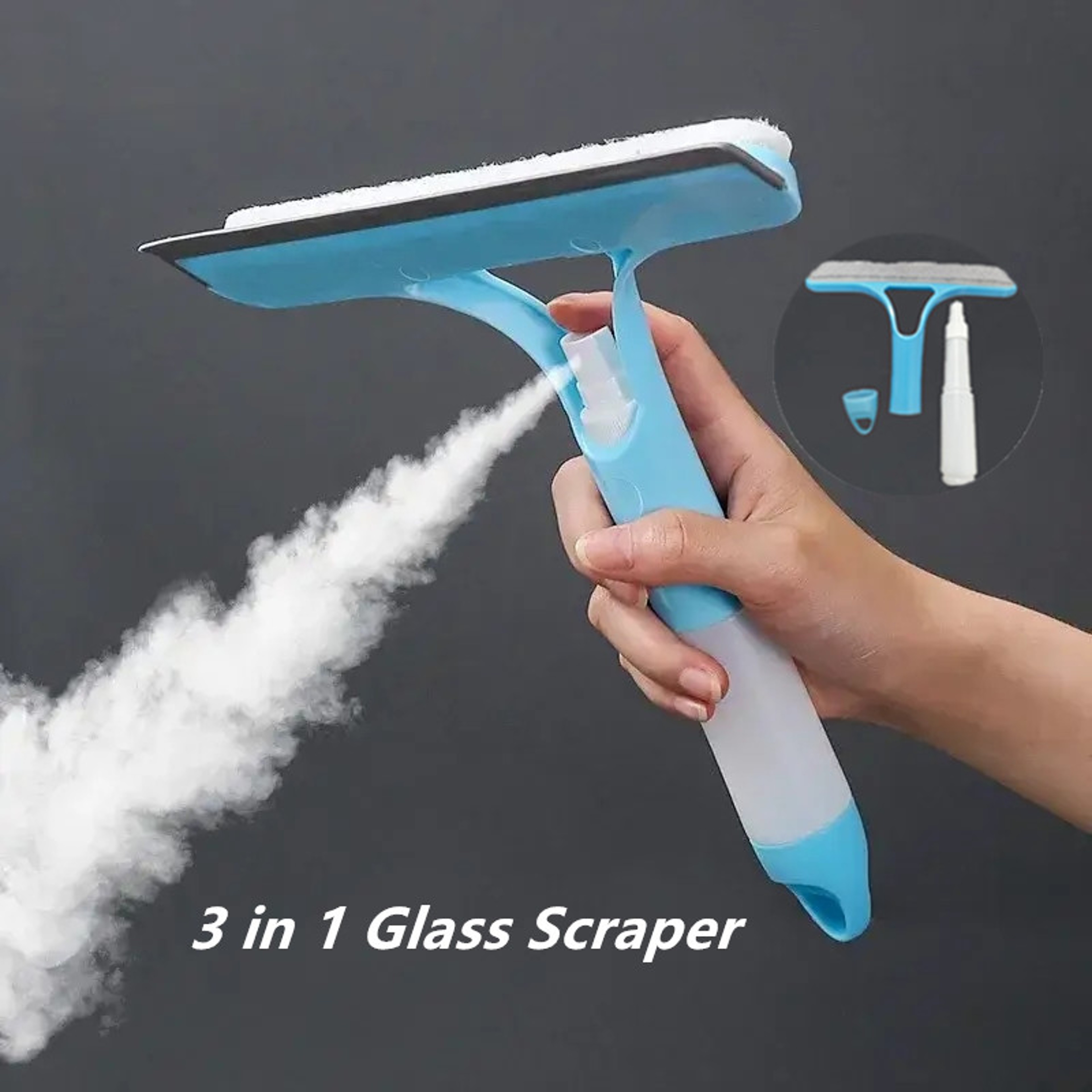 Window Cleaning Tool with Built In Water Tank & Glass Squeegee for Streak Free Shine – view 1