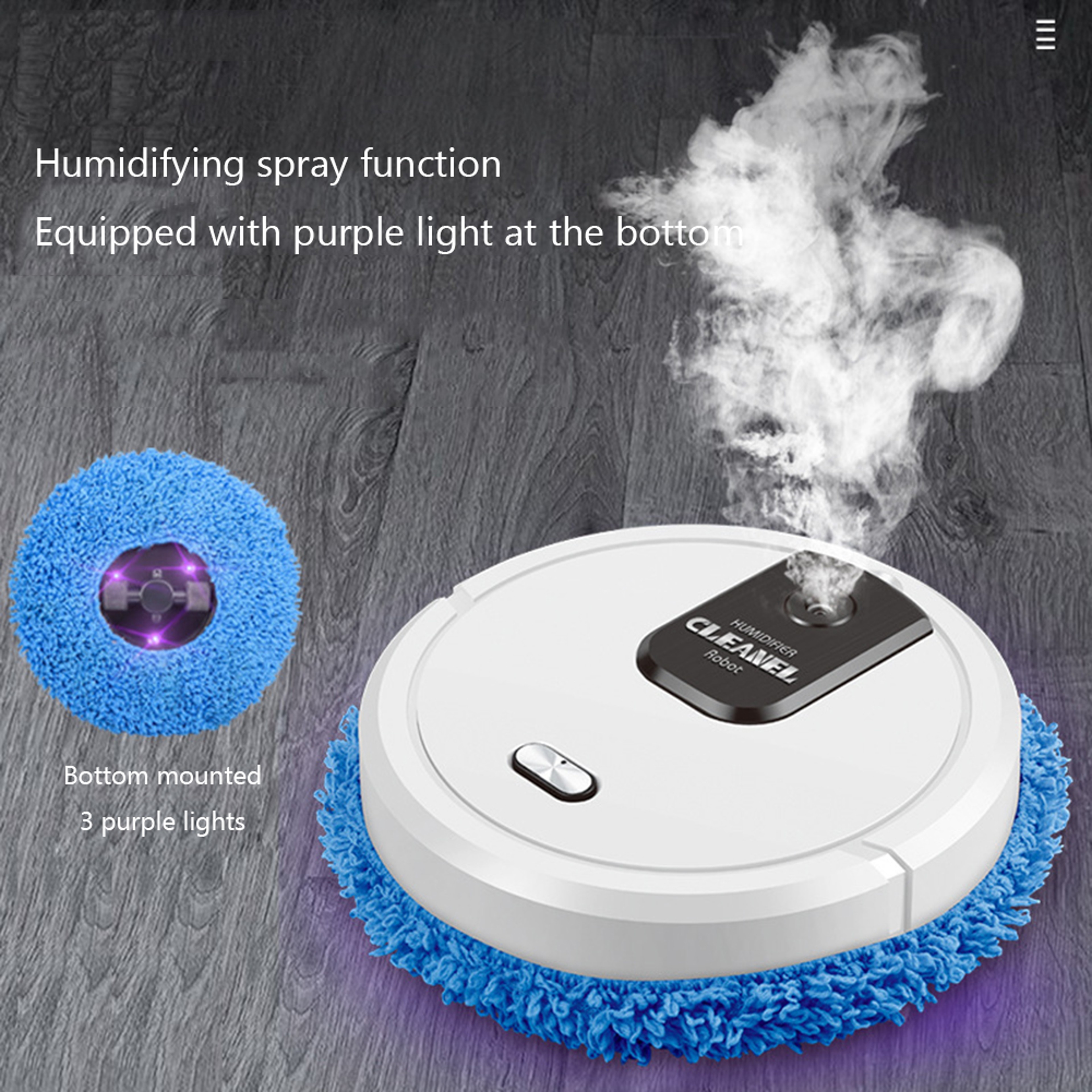 Smart Robot Mop Automatic Floor Cleaner with Spray Rechargeable Wet Dry Cleaning – view 5