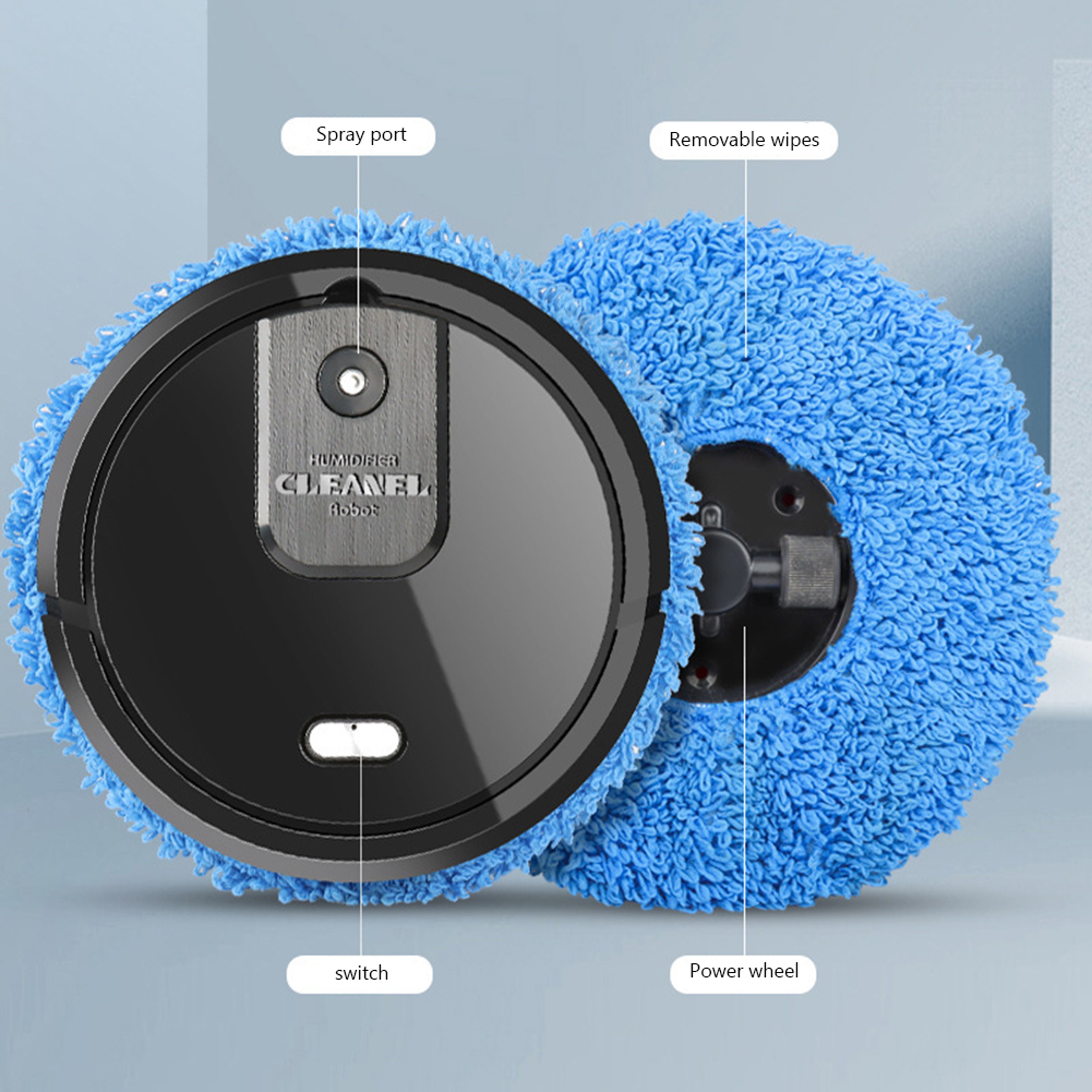 Smart Robot Mop Automatic Floor Cleaner with Spray Rechargeable Wet Dry Cleaning – view 6