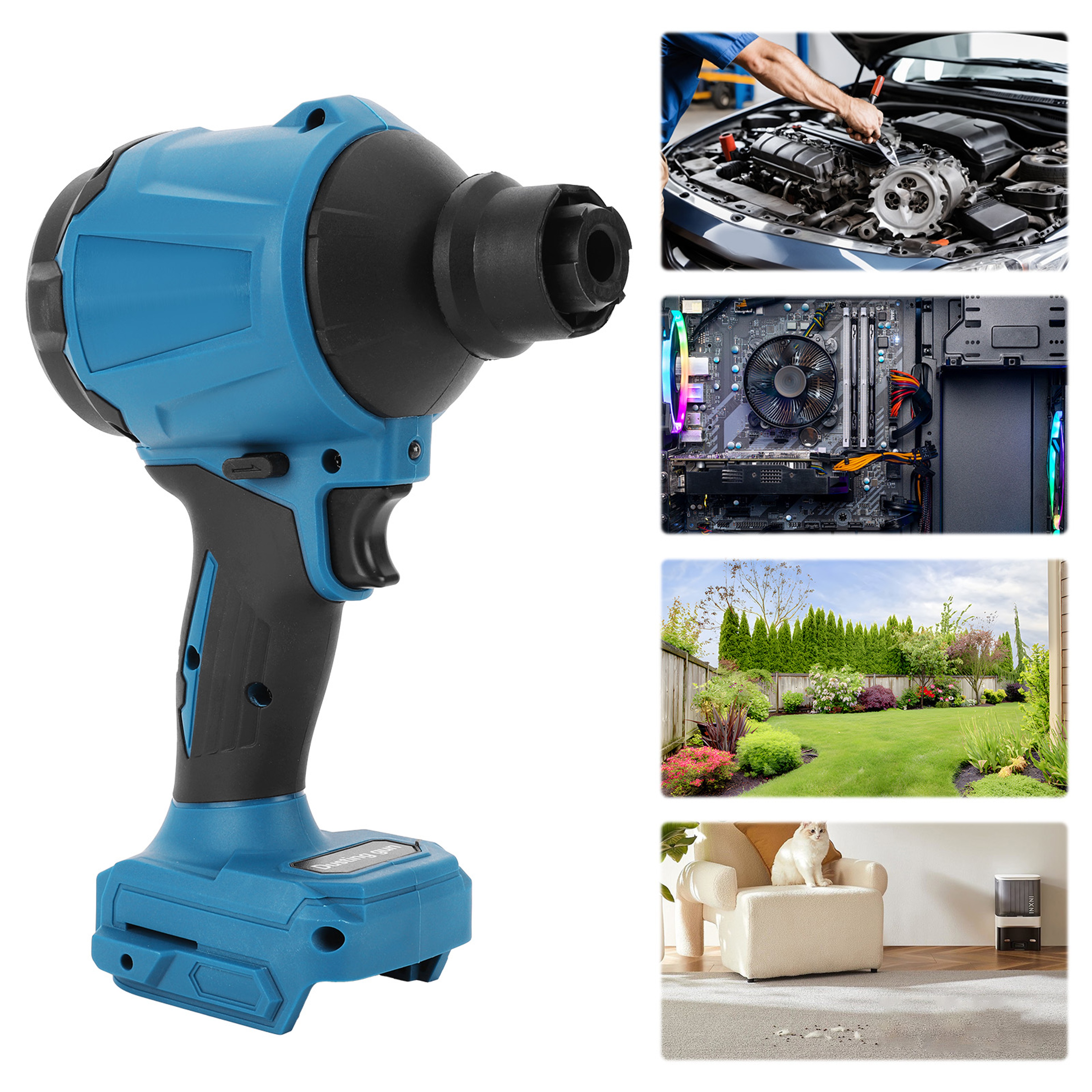 Compressed Air Duster Cordless Air Blower with 7 Nozzles for PC, Car & Home Cleaning – view 2