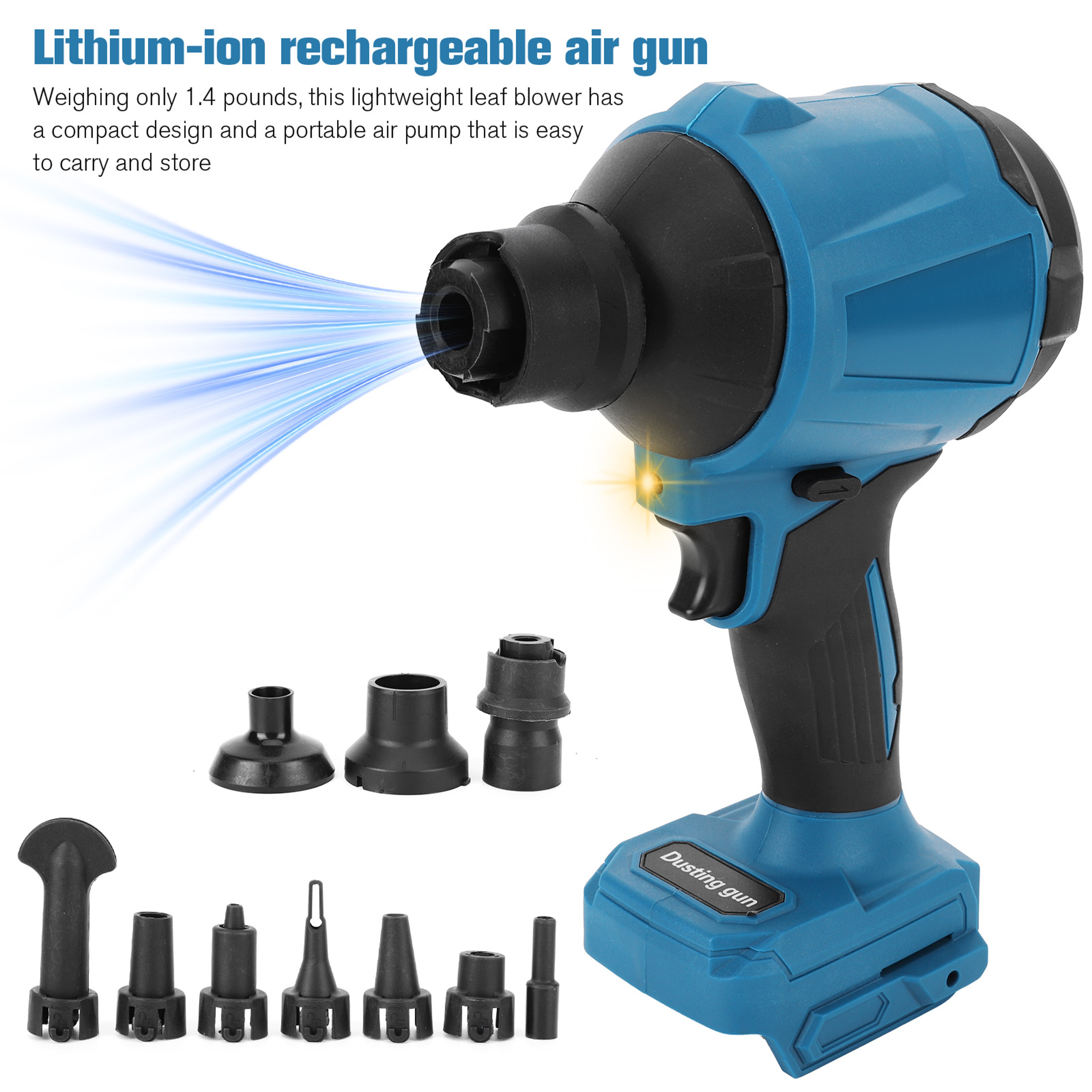 Compressed Air Duster Cordless Air Blower with 7 Nozzles for PC, Car & Home Cleaning – view 3