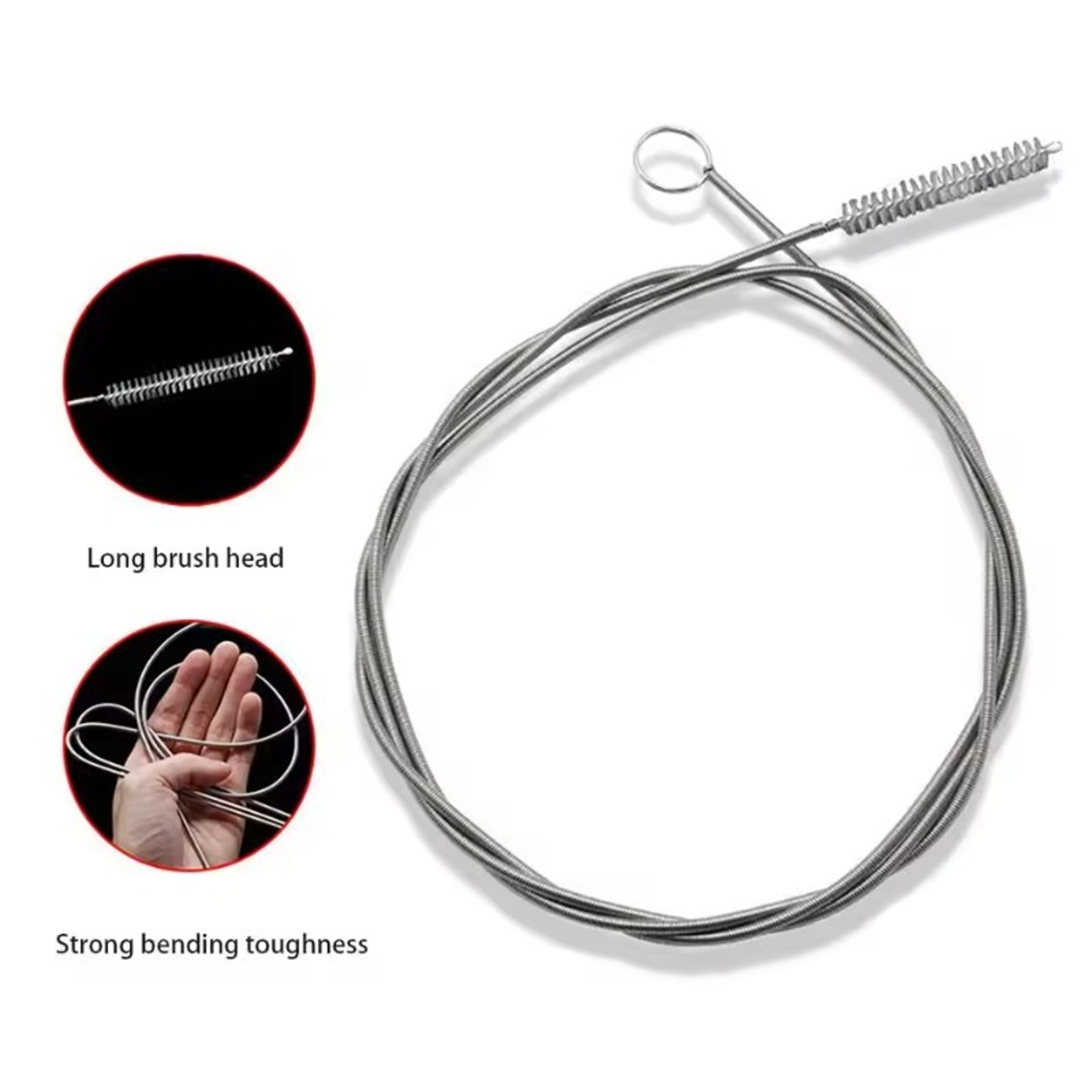 Flexible Refrigerator Drain Cleaning Tool Kit with Fridge Drain Brush and Drain Unclogger – view 1