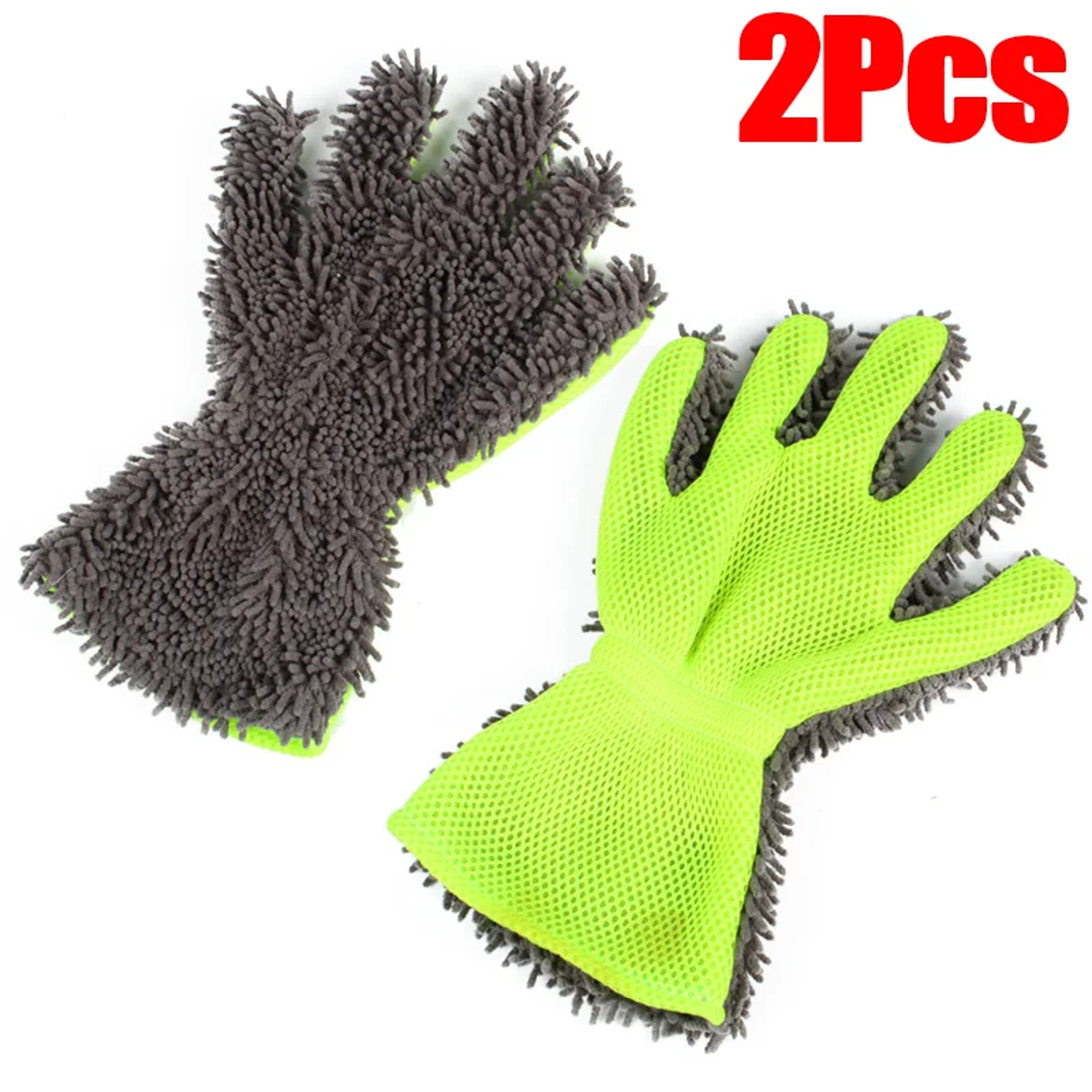 Double Sided Microfiber Car Wash Glove Five Finger Scratch Free Car Detailing Mitt 7