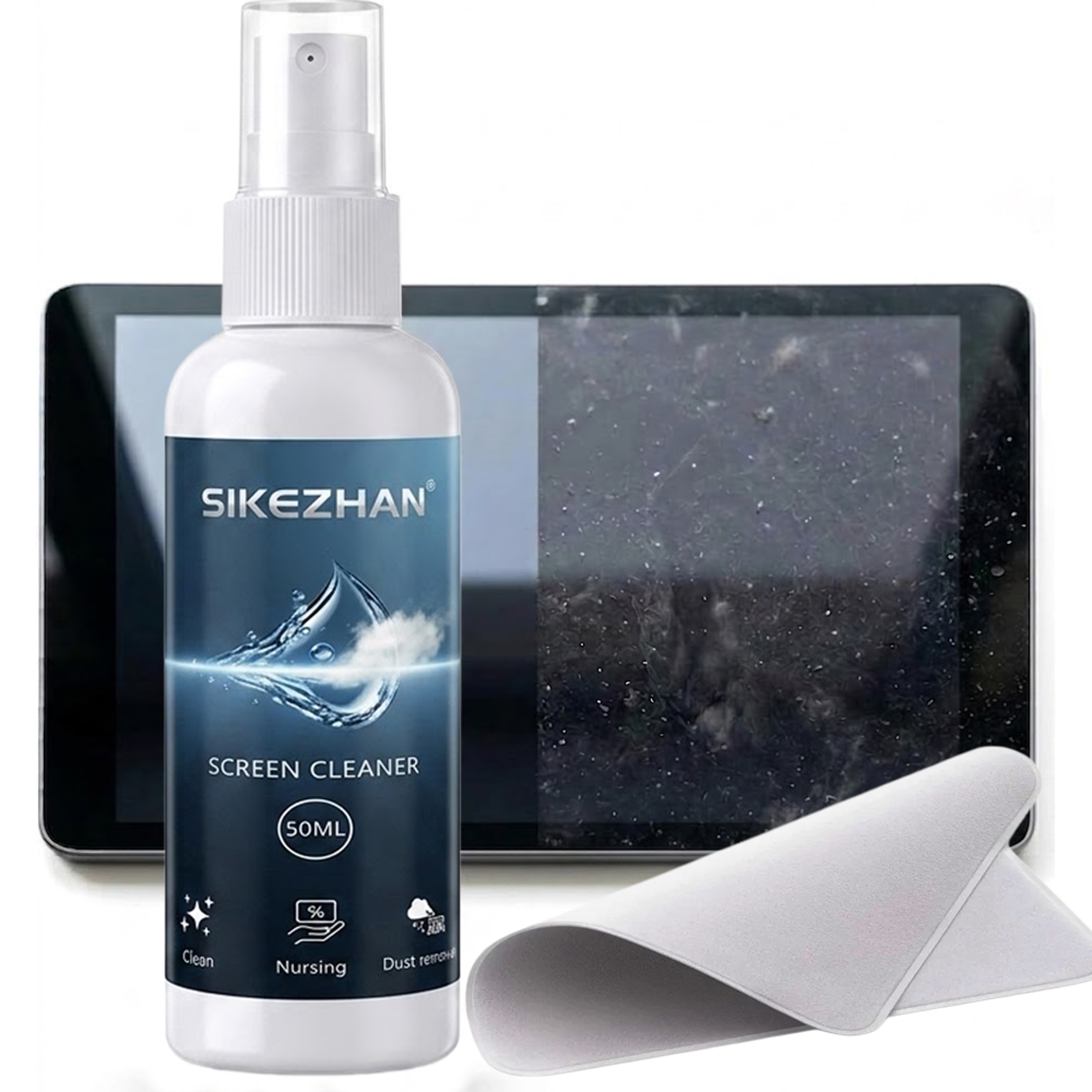 SIKEZHAN Screen Cleaner Spray Kit With Microfiber Cloth For Phones Laptops Tablets  Glasses 0