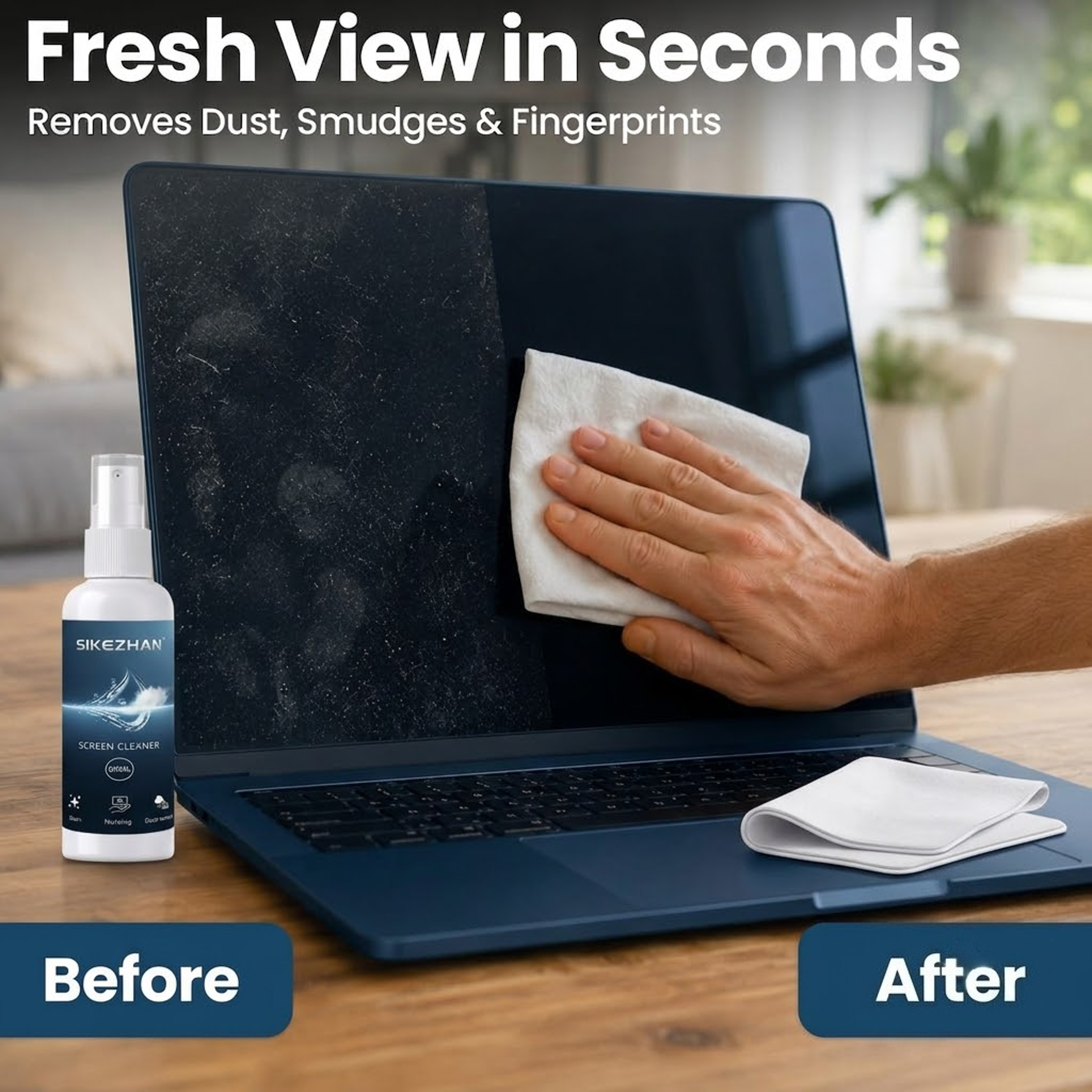 SIKEZHAN Screen Cleaner Spray Kit With Microfiber Cloth For Phones Laptops Tablets  Glasses 1