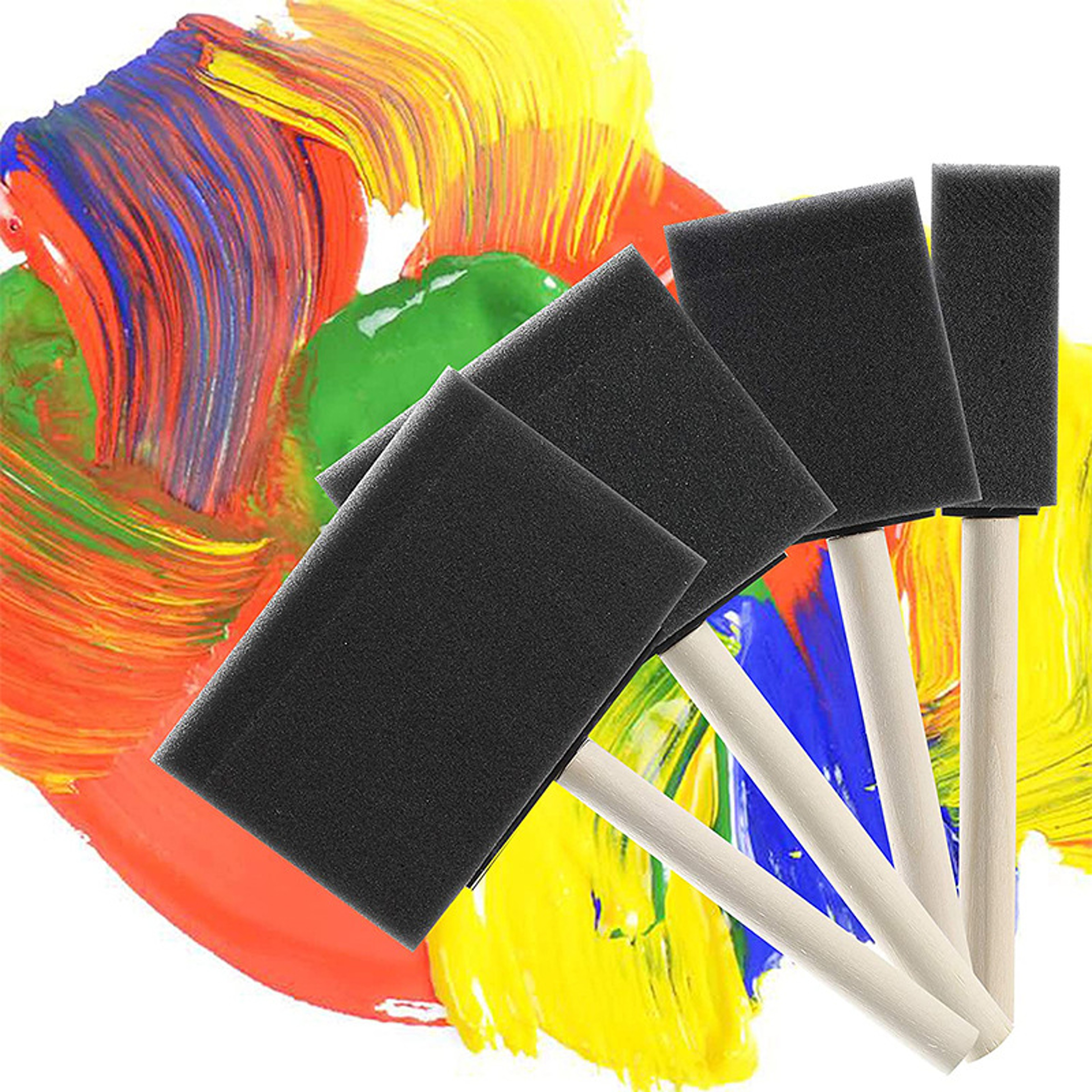 Foam Paint Brushes Set with Wooden Handles for Painting, Staining & DIY Crafts – view 6