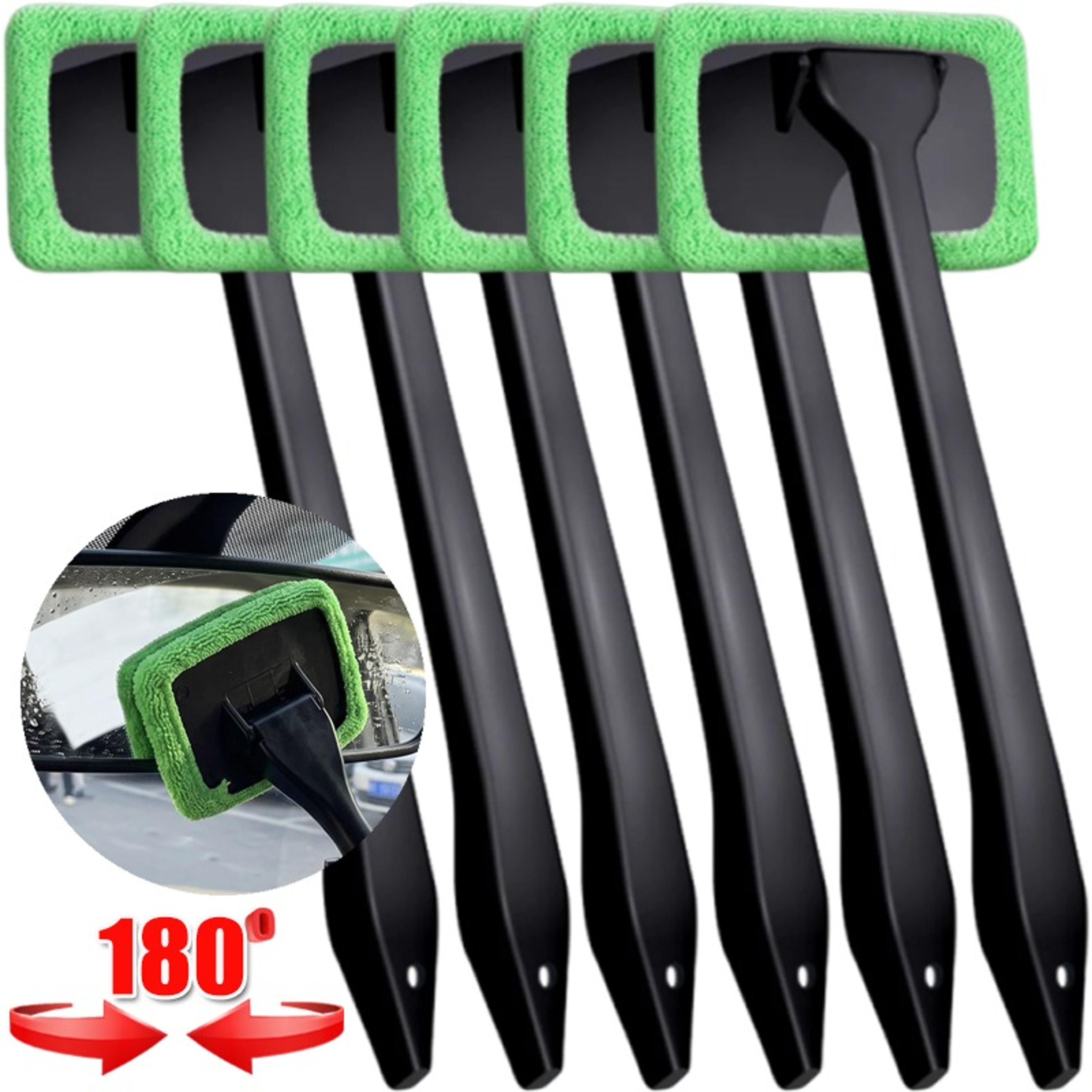 Car Windshield Cleaner With Extendable Handle And Squeegee Window Cleaning Brush 0