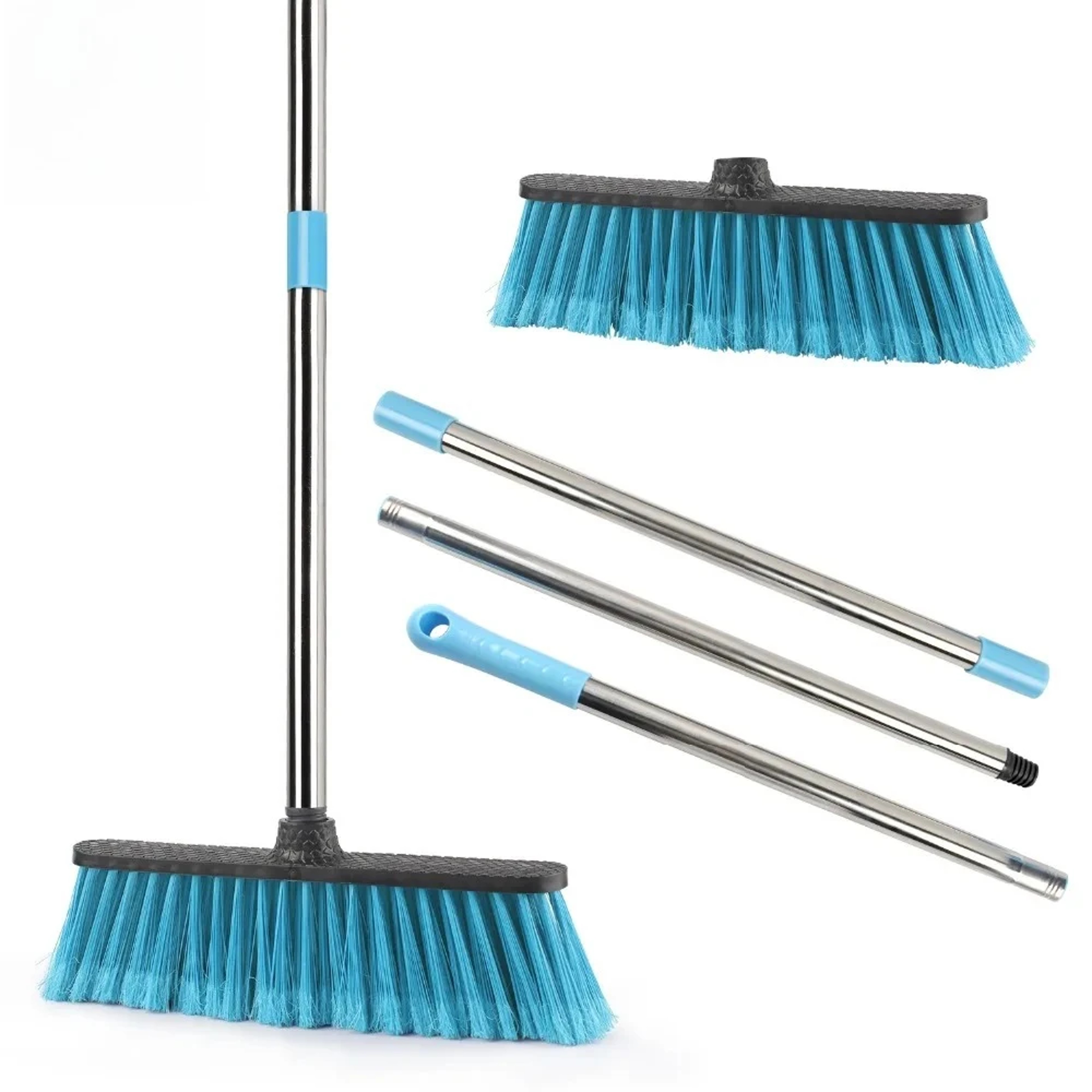 Heavy Duty Floor Scrub Brush with Adjustable Long Handle for Bathroom Kitchen Tile & Grout Cleaning – view 1