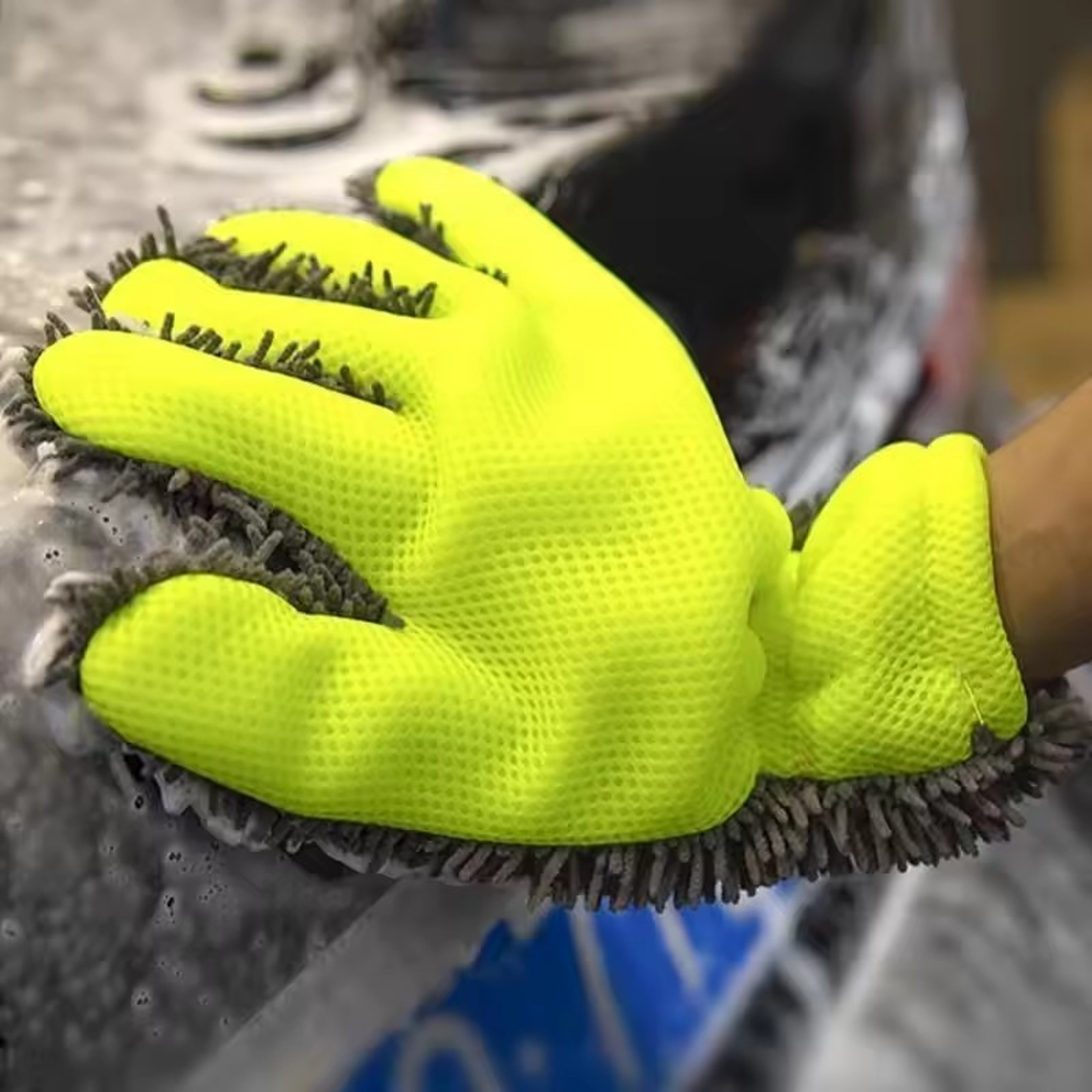 Premium Car Wash Mitt Double Sided Thick Plush Microfiber Car Wash Glove for Scratch Free Auto Detailing – view 1