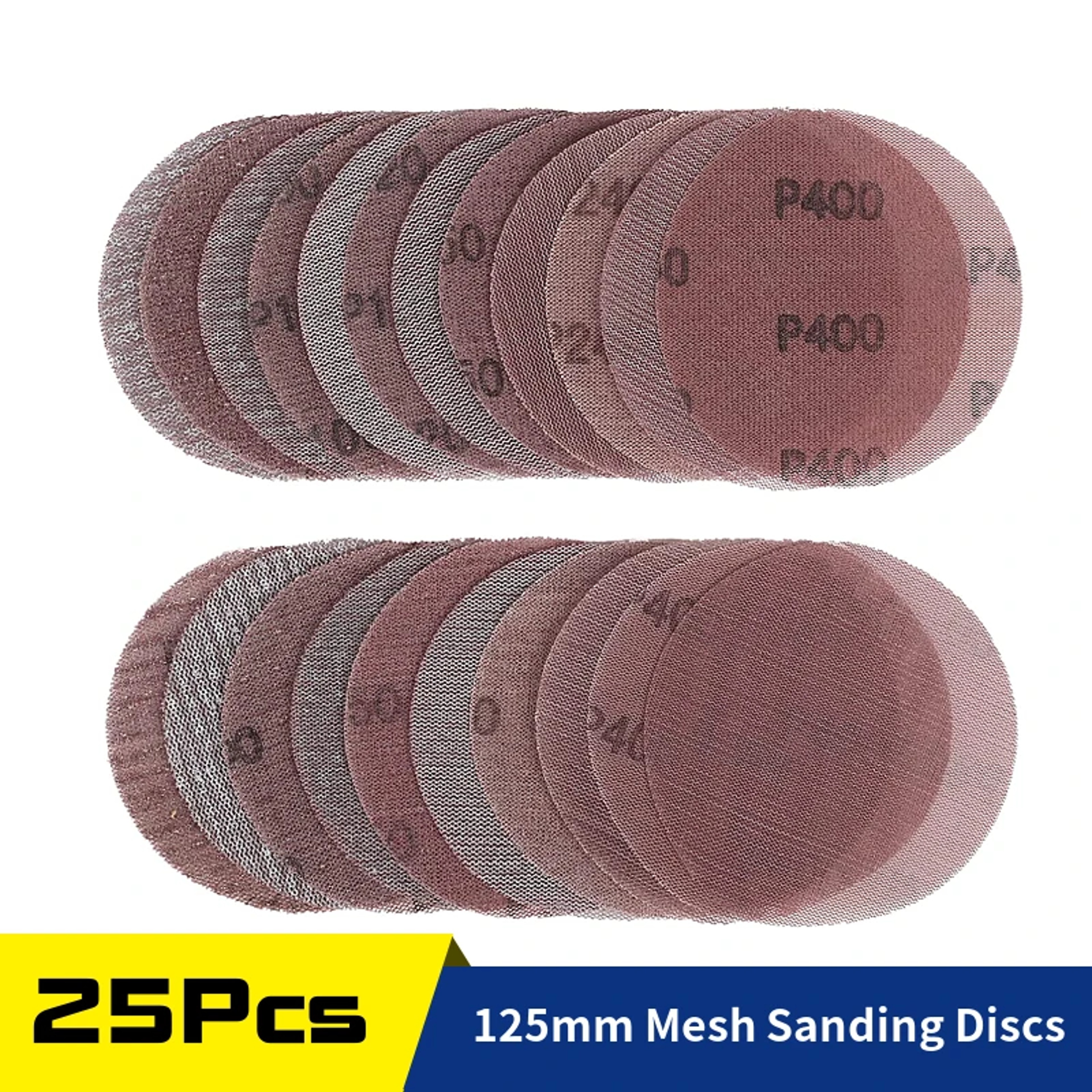 Mesh Sanding Discs Hook and Loop Assorted Grit Sandpaper for Orbital Sanders – view 1