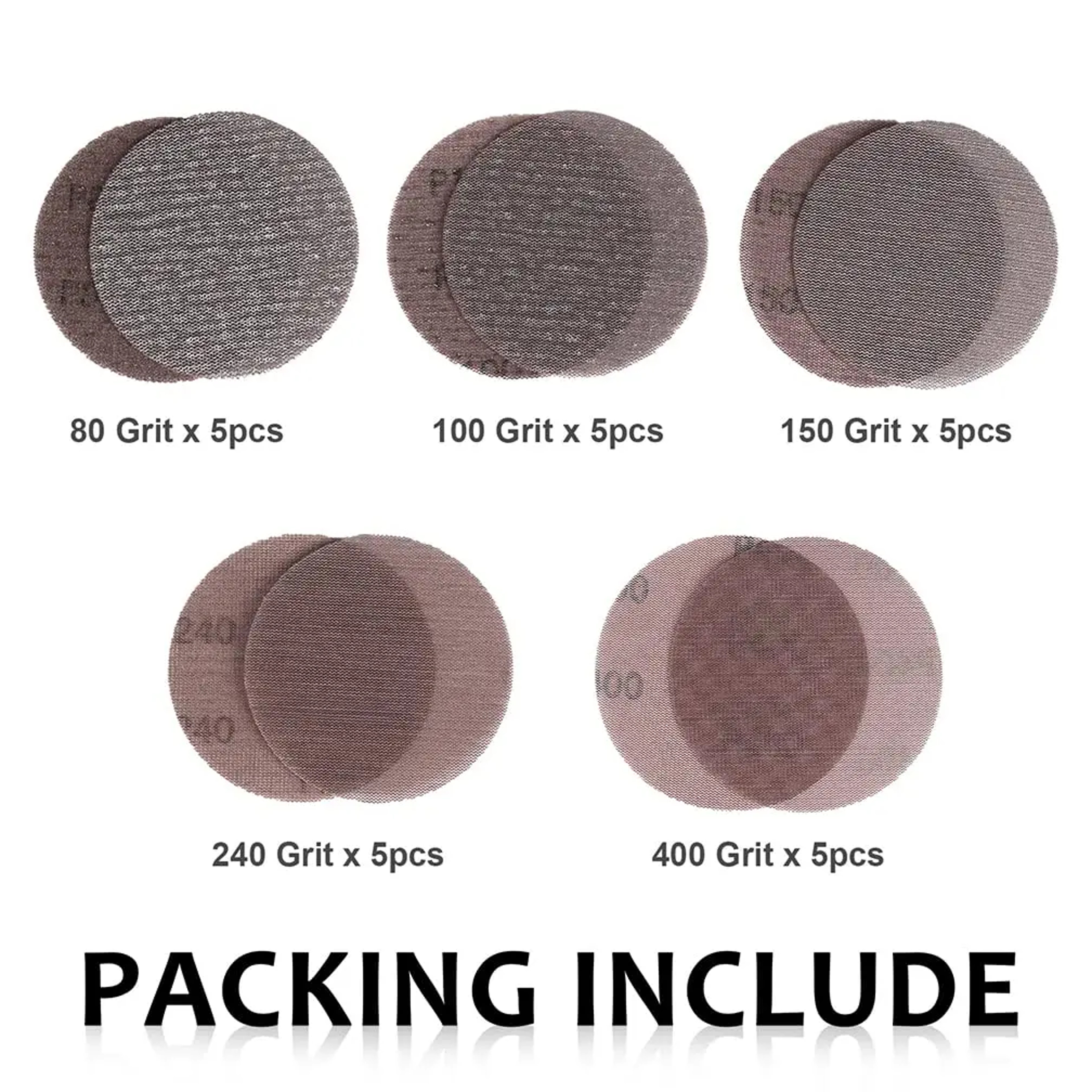 Mesh Sanding Discs Hook and Loop Assorted Grit Sandpaper for Orbital Sanders – view 4