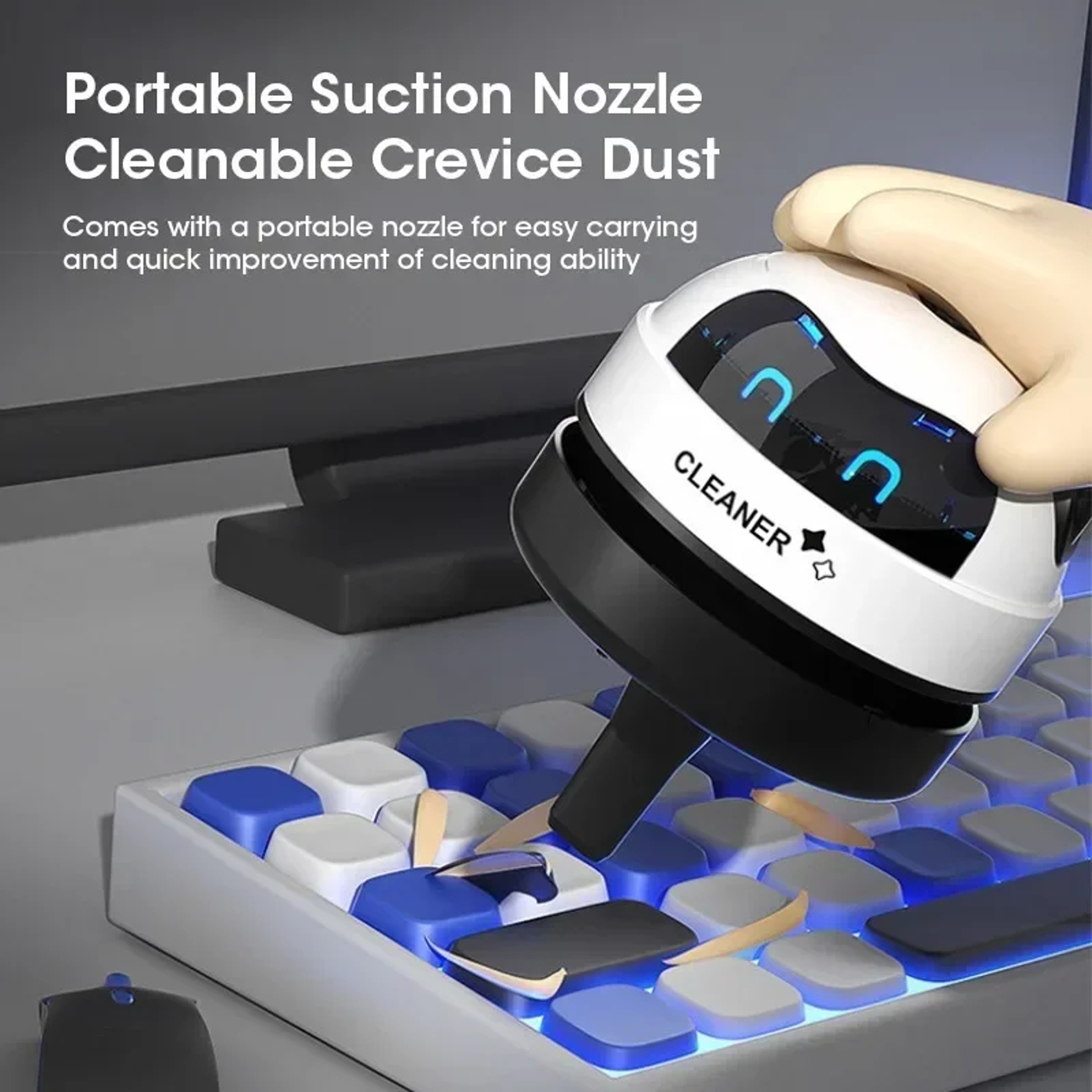 Mini Desk Vacuum USB Rechargeable Desktop Vacuum Cleaner For Crumbs Dust  Keyboard Cleaning 2