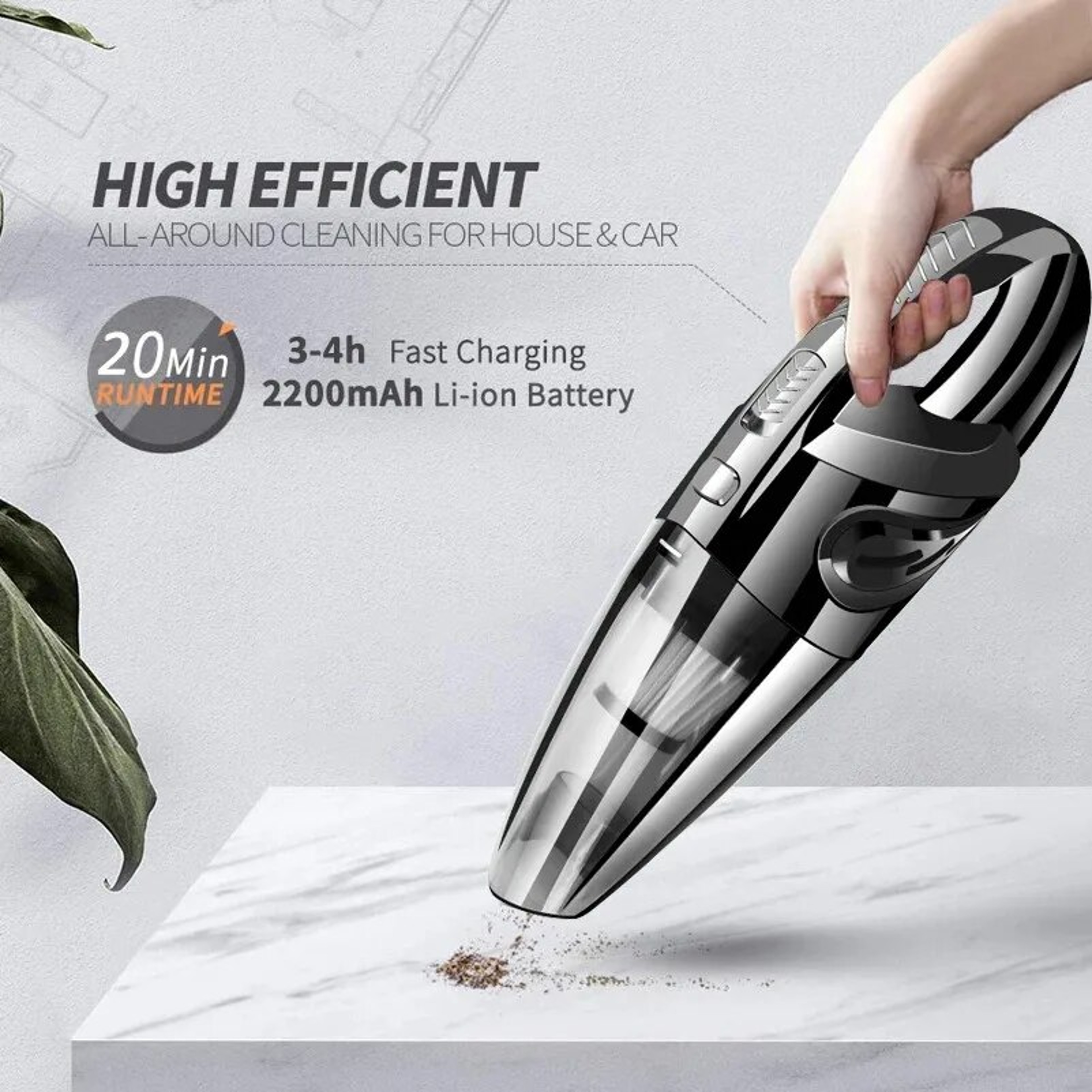 PowerClean Wireless Handheld Vacuum Cleaner with Cyclone Suction for Car, Home & Pet Hair – view 4