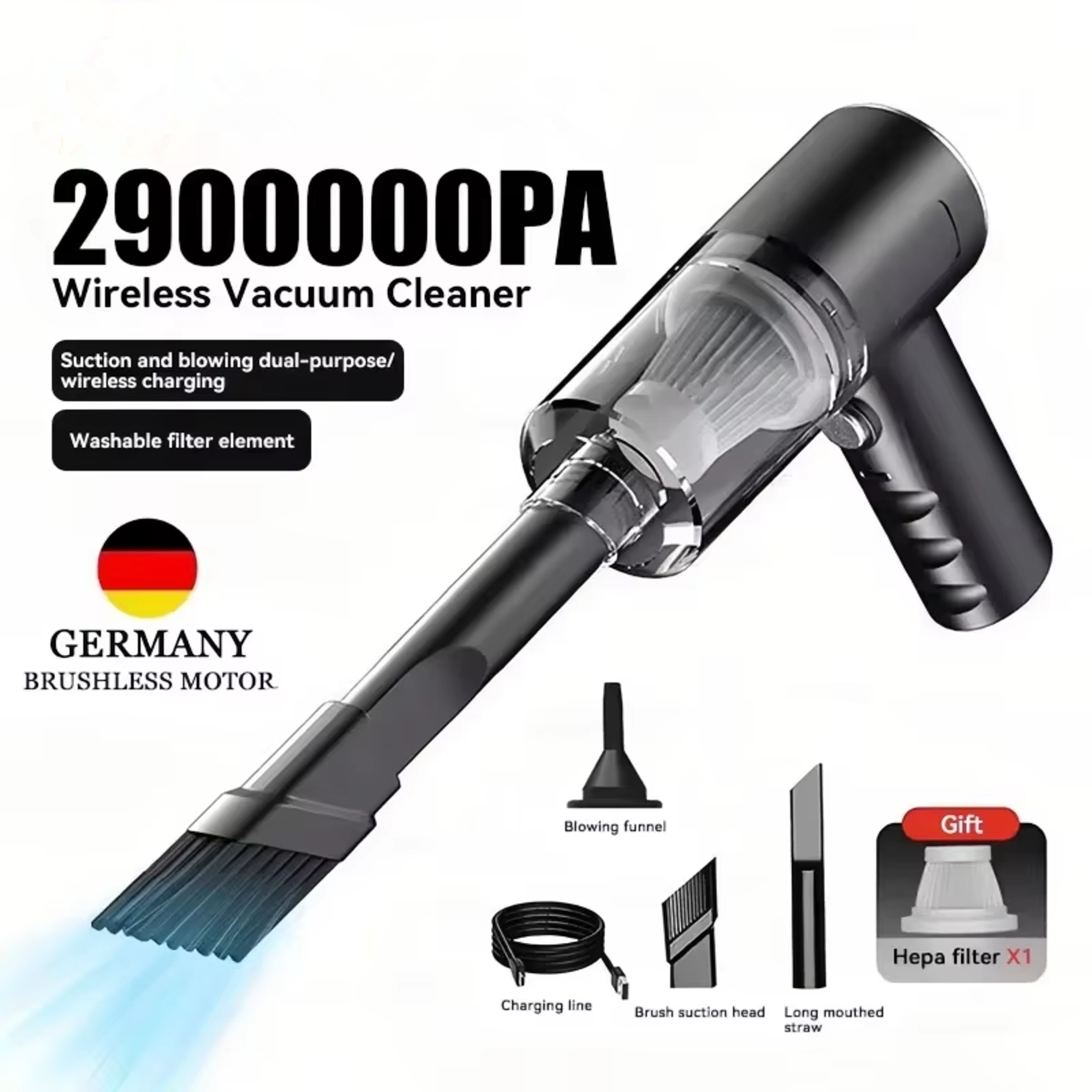 Cordless Car Vacuum Handheld Vacuum Cleaner With Blower And Air Pump 0