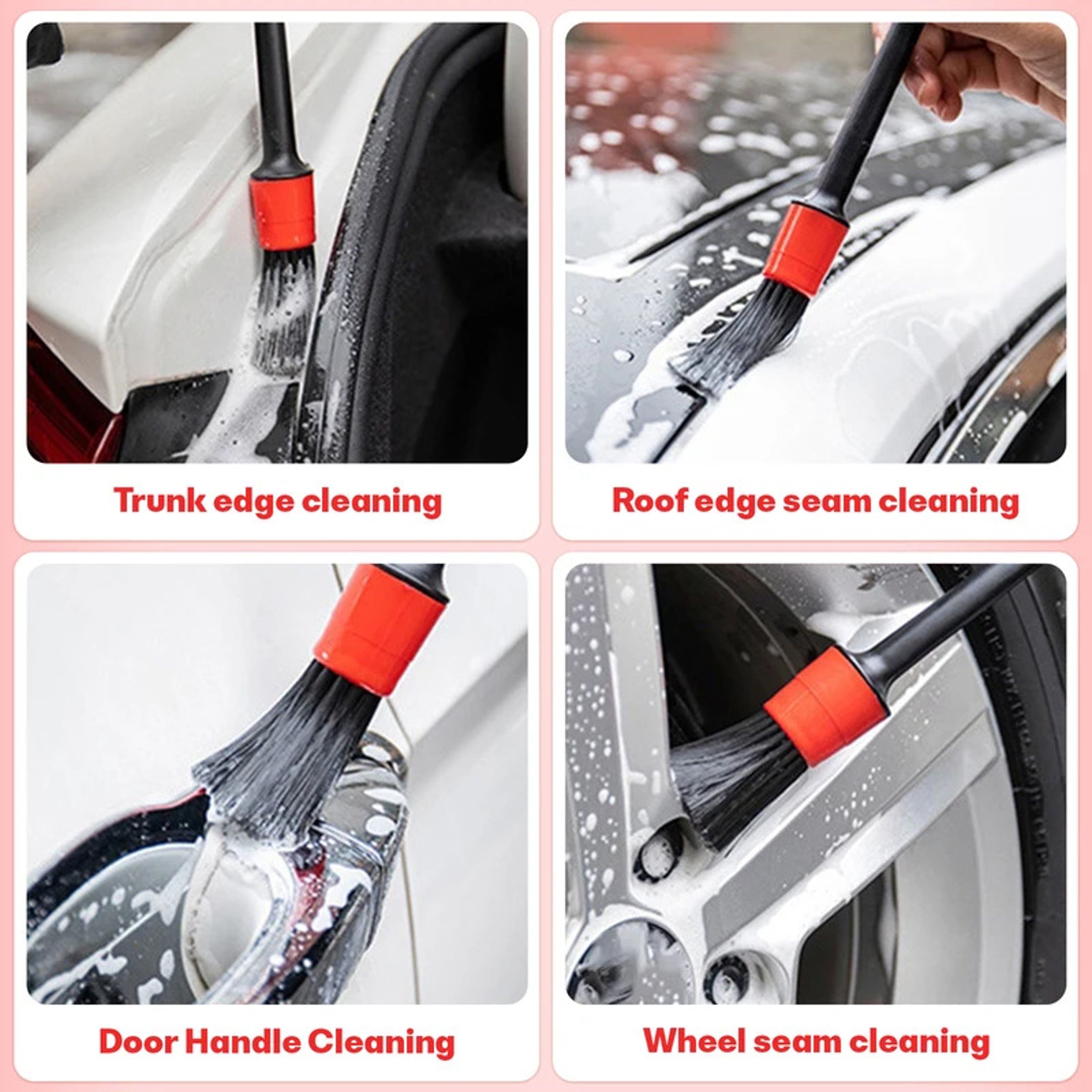 Premium Car Detailing Brush Set For Interior Dashboard  Wheel Rim Cleaning 3