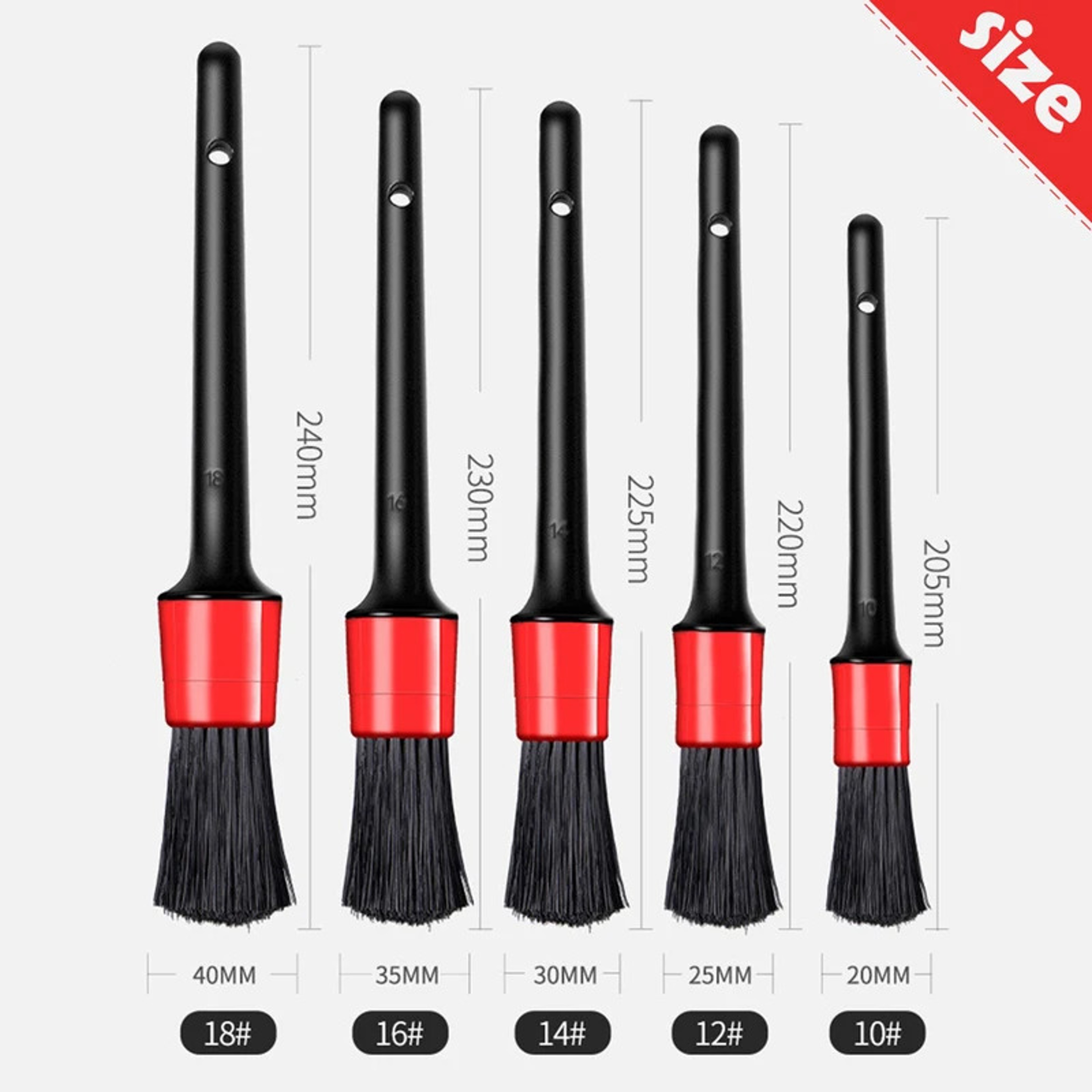 Premium Car Detailing Brush Set For Interior Dashboard  Wheel Rim Cleaning 5