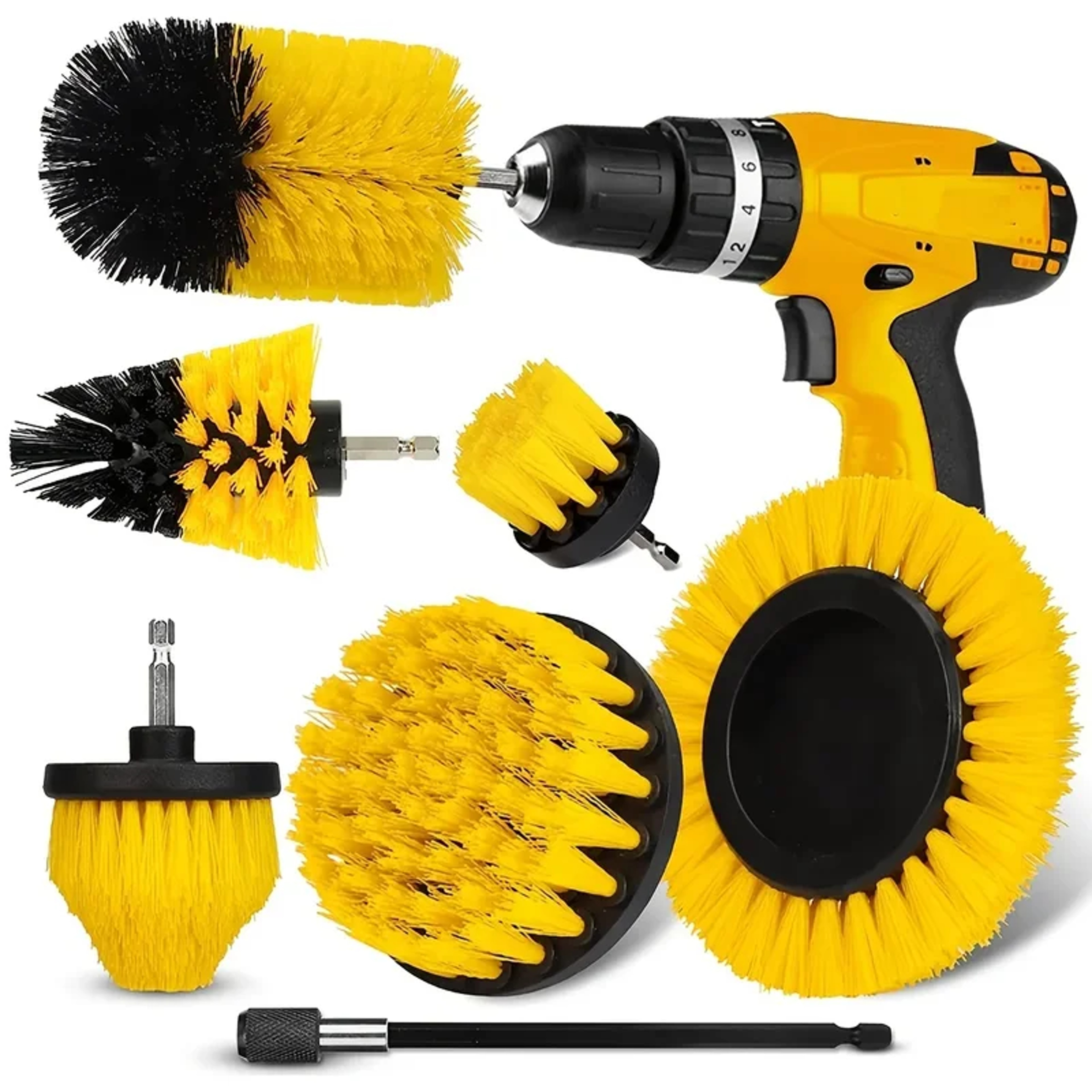 Drill Brush Attachment Set with Extension Rod for Bathroom, Floor & Car Deep Cleaning – view 8