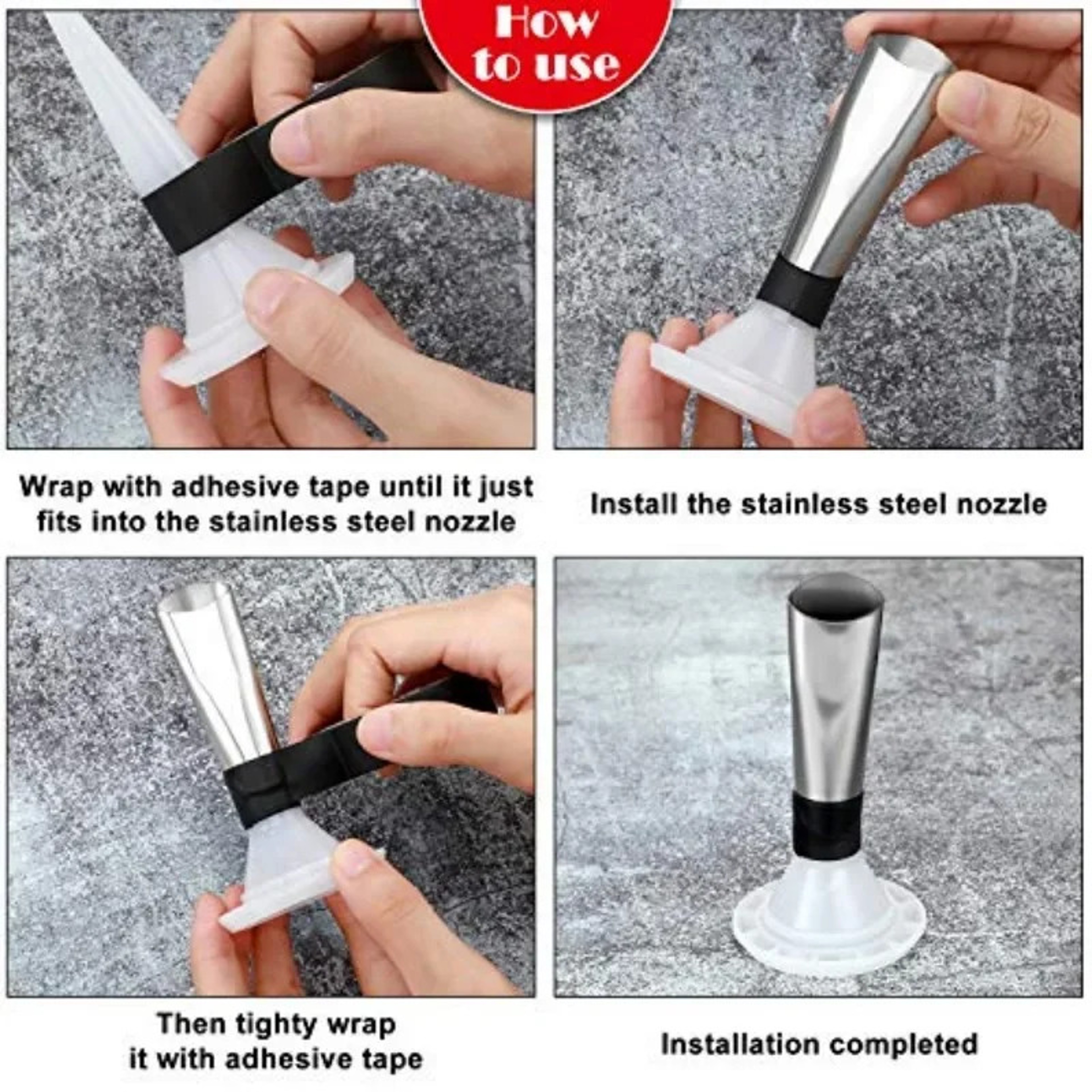 Caulking Tool Kit with Silicone Sealant Nozzles and Scraper for Professional Gap Sealing – view 6