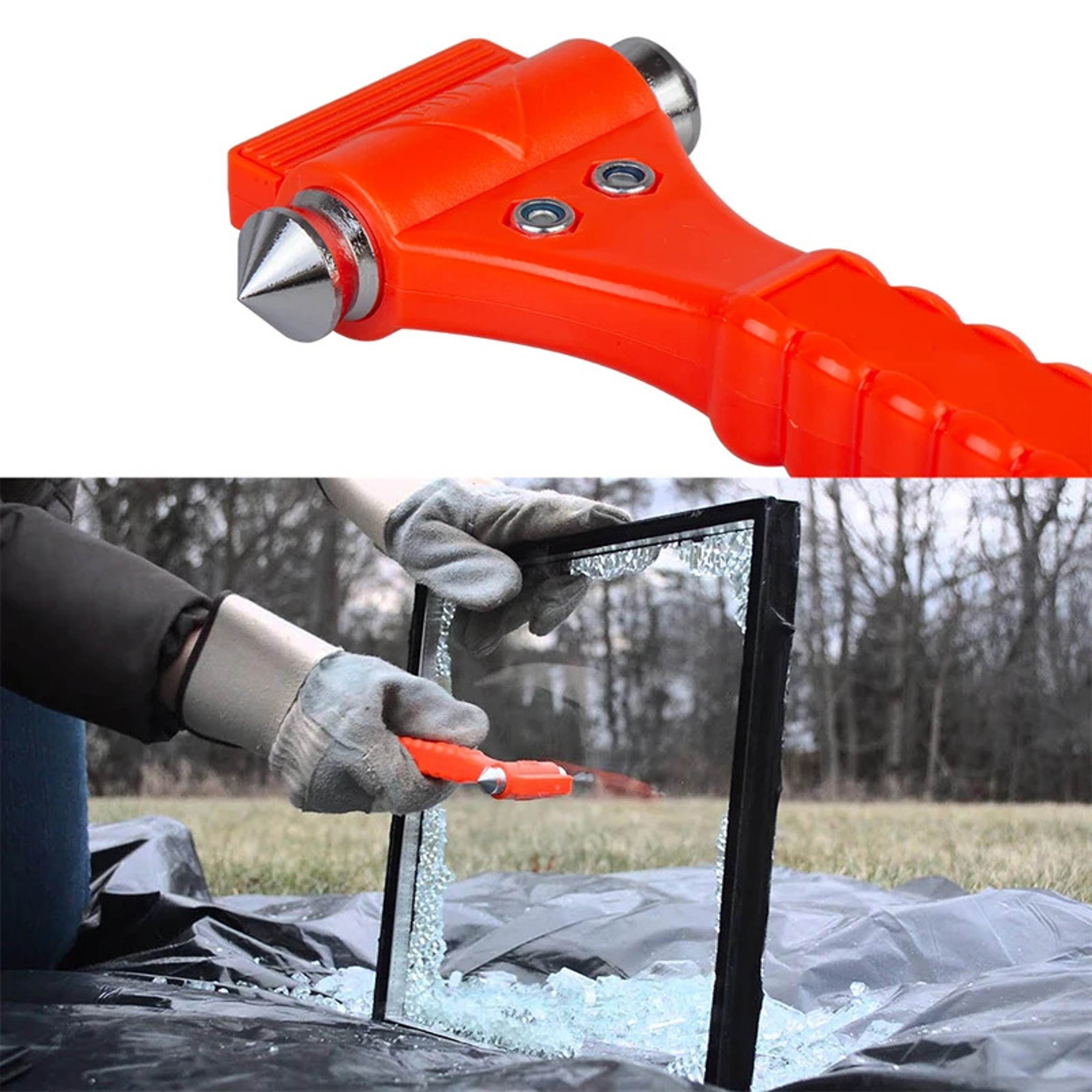 Car Safety Hammer with Seat Belt Cutter and Window Glass Breaker Emergency Escape Tool – view 4