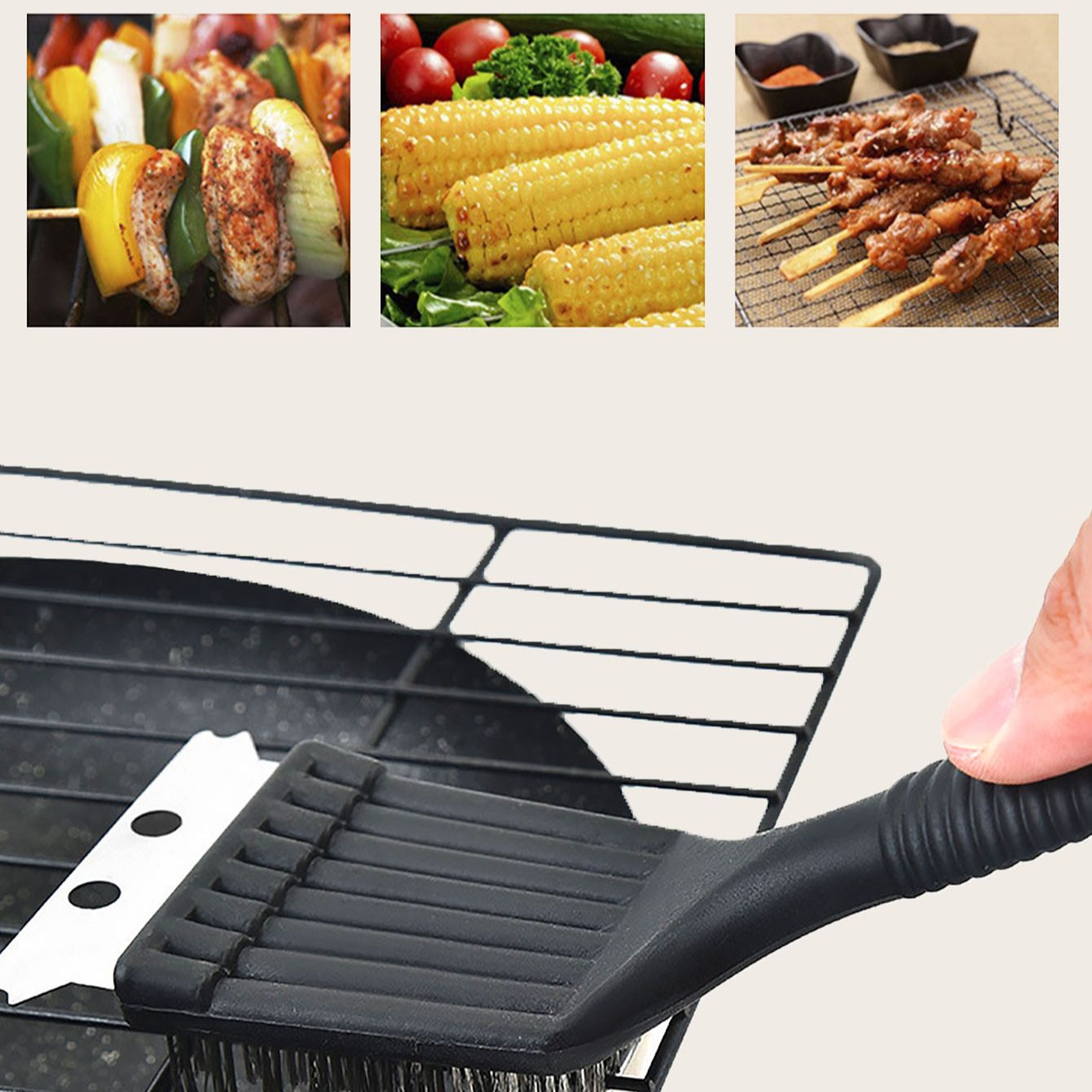 Grill Cleaning Brush with Stainless Steel Scraper for BBQ Grill & Grates – view 3