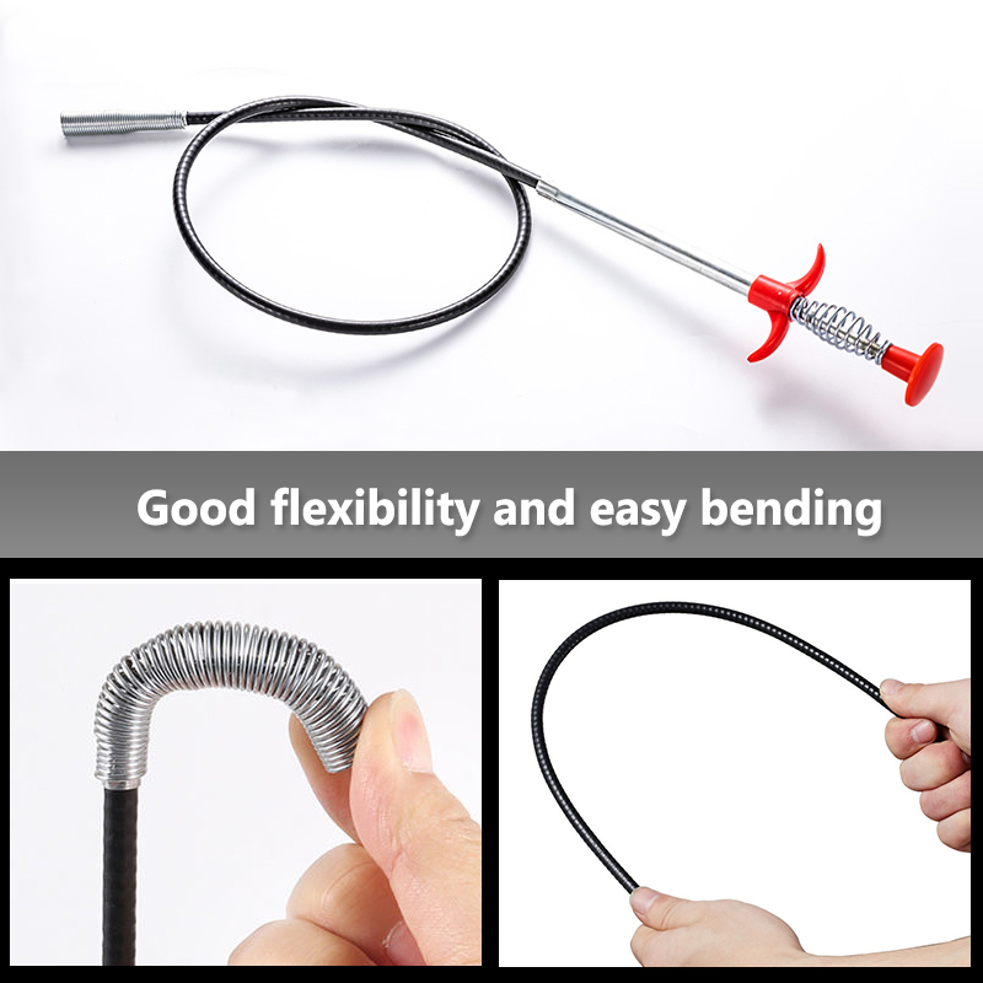 Flexible Drain Snake Pipe Cleaner Clog Remover for Kitchen & Bathroom Sinks – view 4