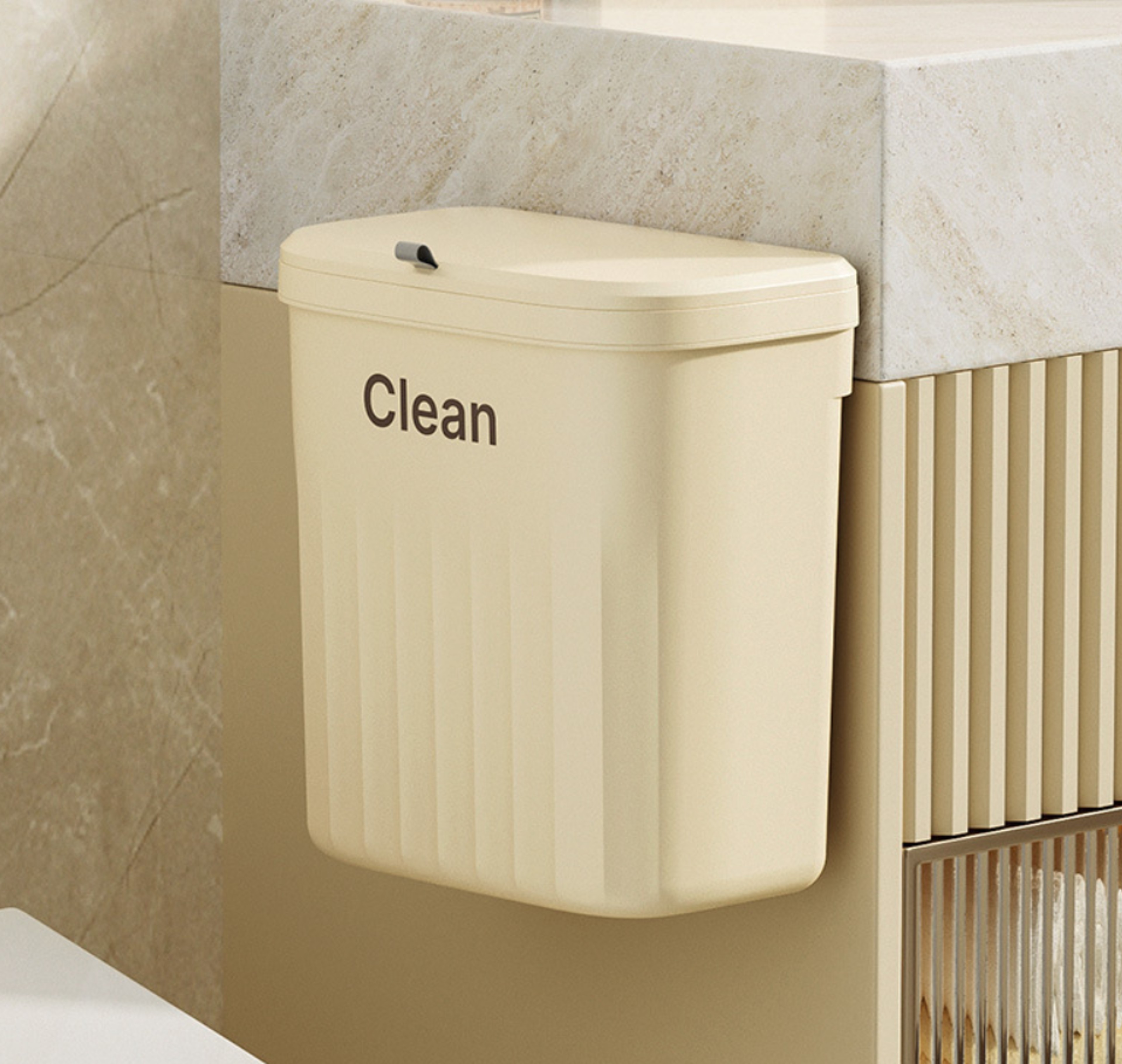 Space Saving Hanging Trash Can Wall Mounted Kitchen Waste Bin for Cabinet & Bathroom – view 5