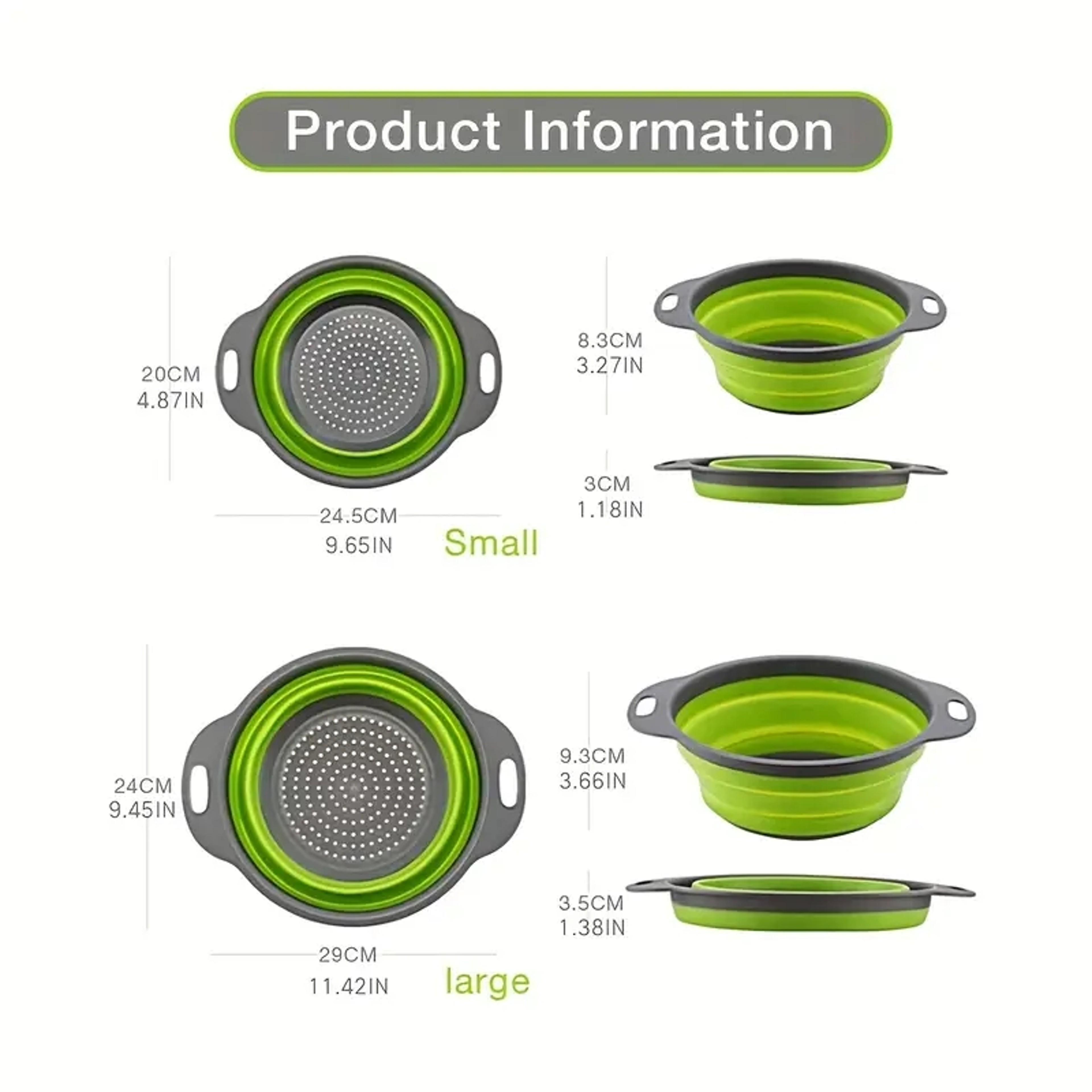 Collapsible Silicone Colander With Handle Space Saving Kitchen Colander For Fruits Vegetables  Past 2
