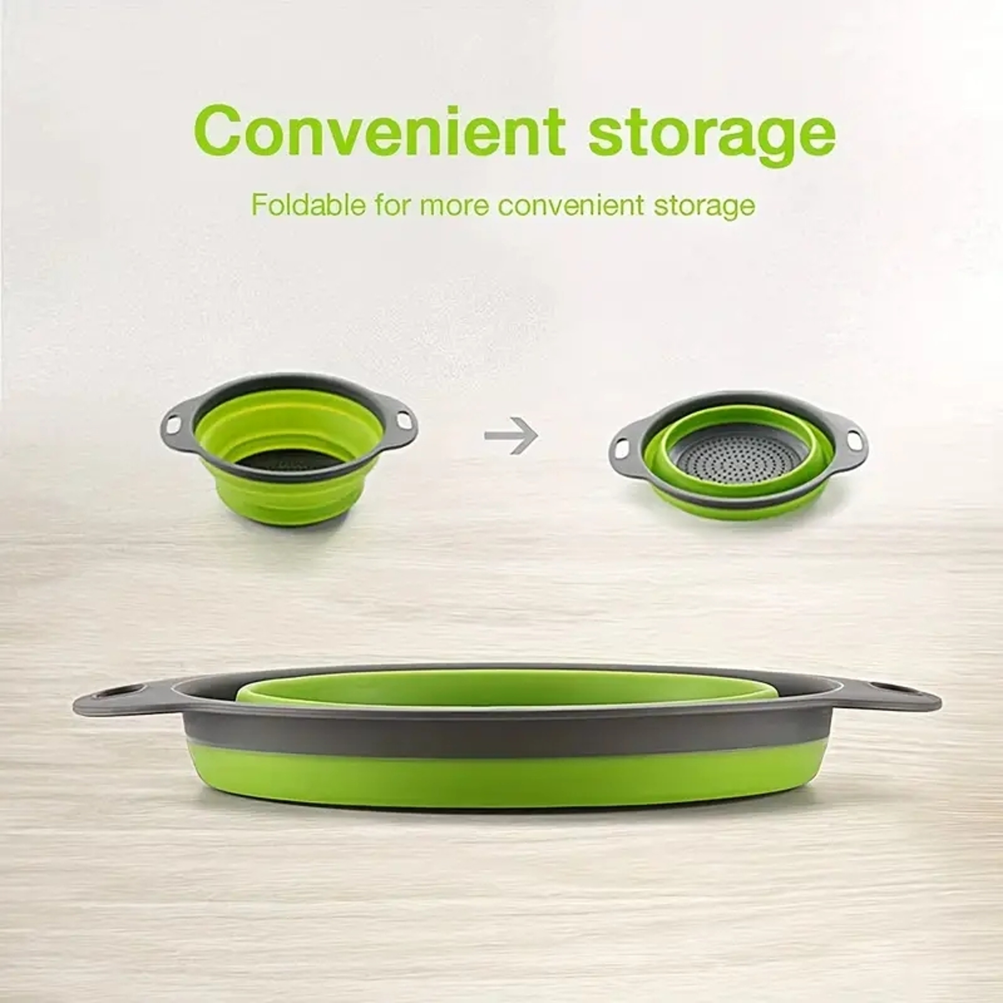Collapsible Silicone Colander With Handle Space Saving Kitchen Colander For Fruits Vegetables  Past 3