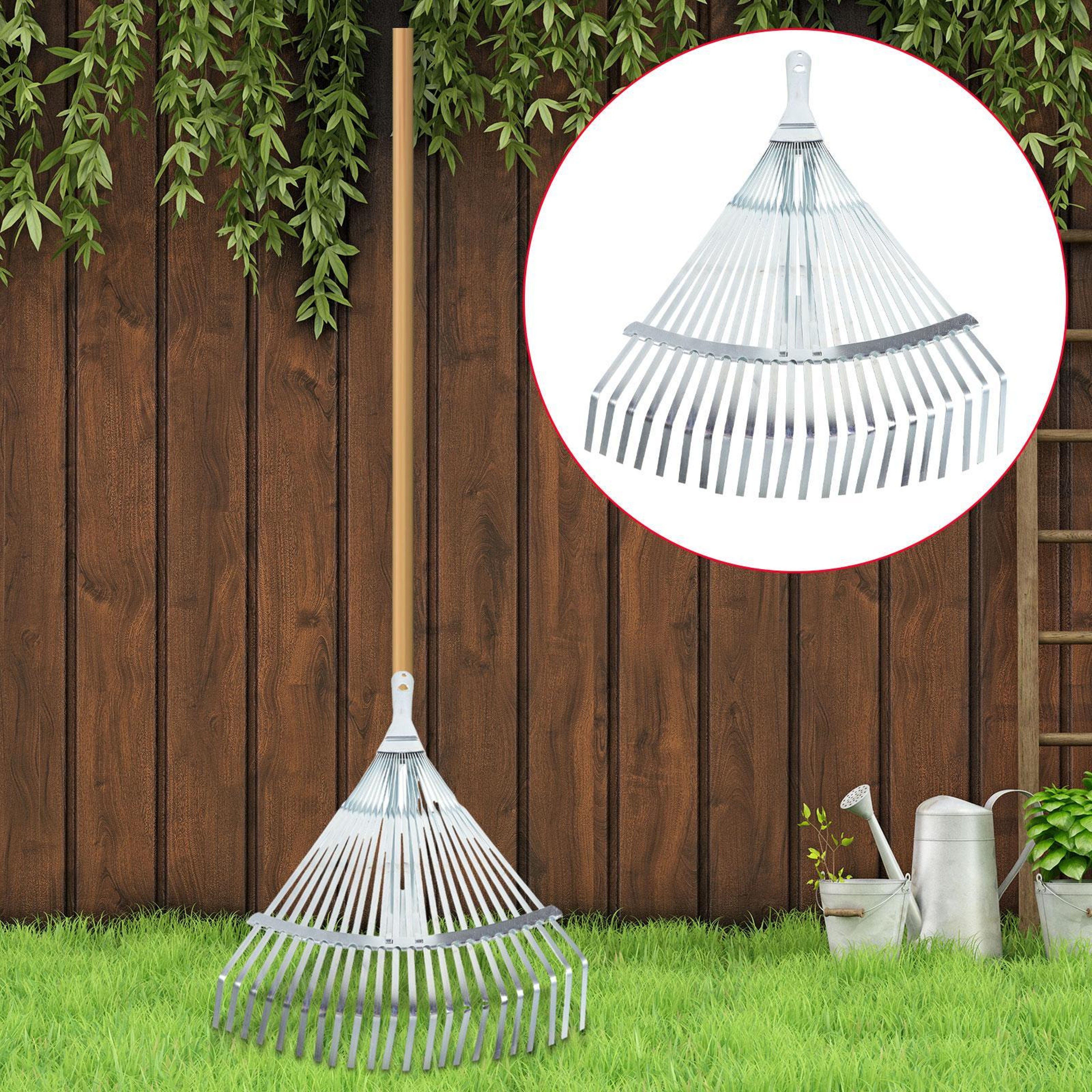 Expandable Garden Leaf Rake with Adjustable Telescopic Head for Lawn, Flower Beds & Camping – view 2