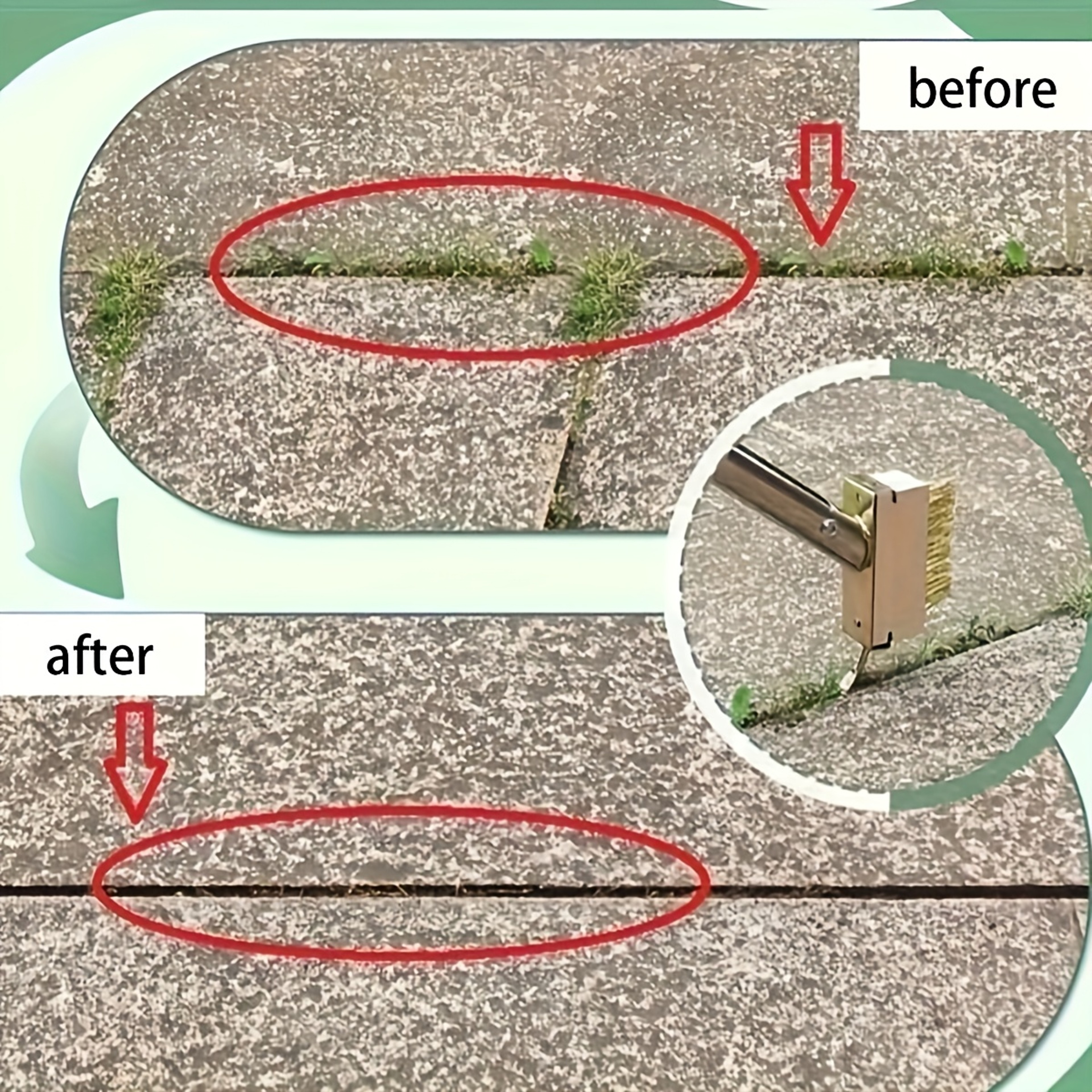 Adjustable Manual Weeding Tool with Wire Weed Brush for Patios, Decks & Sidewalk Cracks – view 5