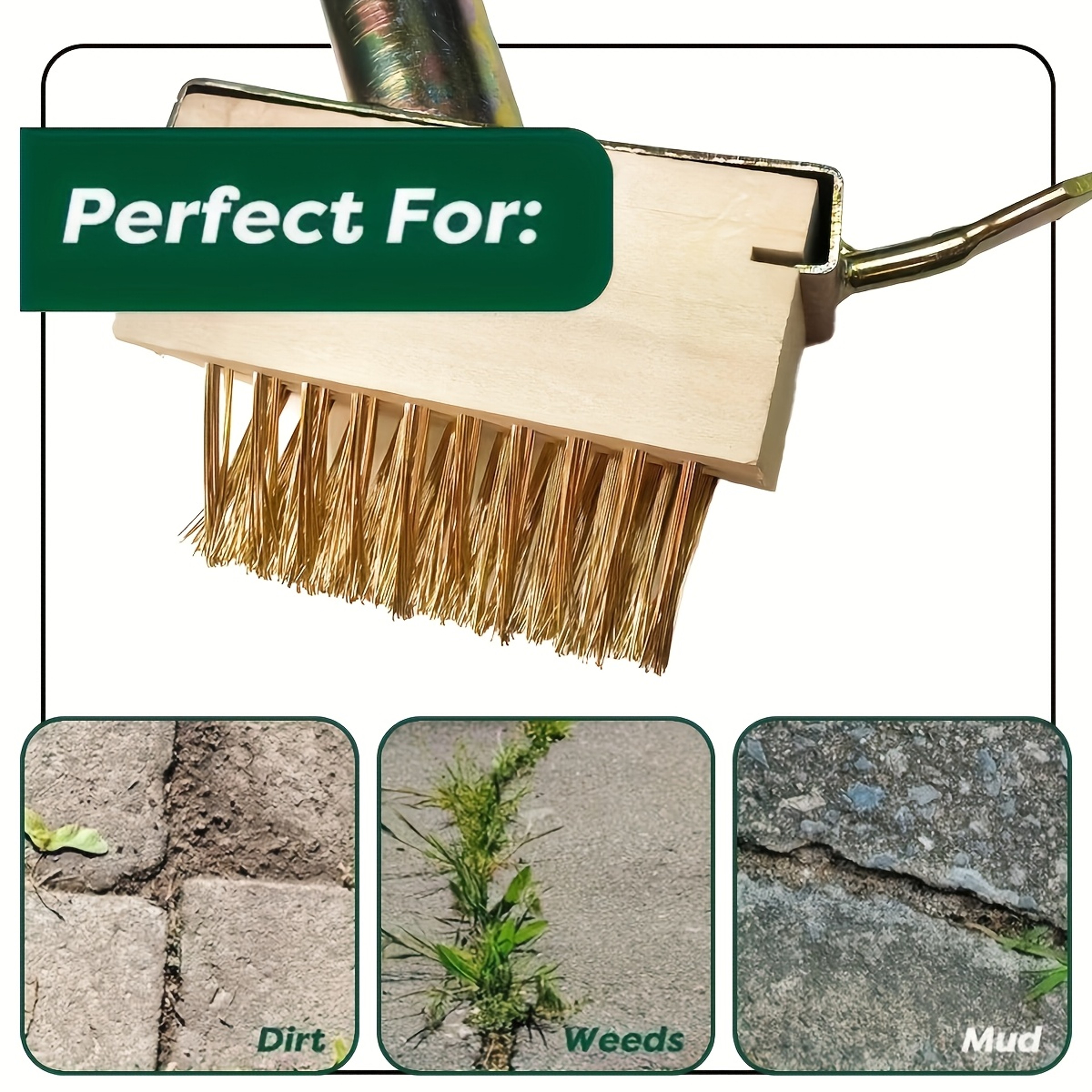 Adjustable Manual Weeding Tool with Wire Weed Brush for Patios, Decks & Sidewalk Cracks – view 6