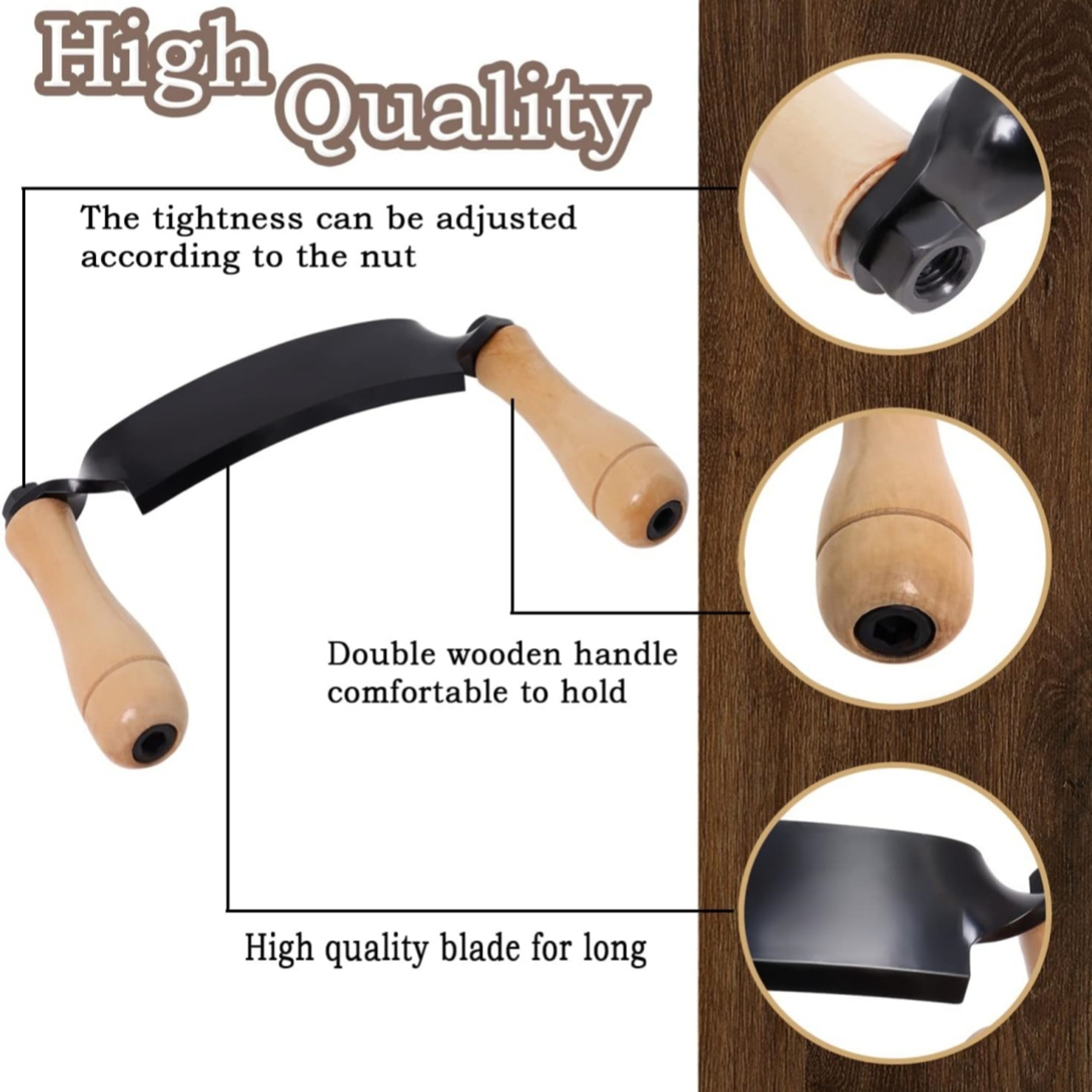 Ergonomic Bark Removal Tool Draw Shave Tool for Tree Debarking & Woodworking – view 2