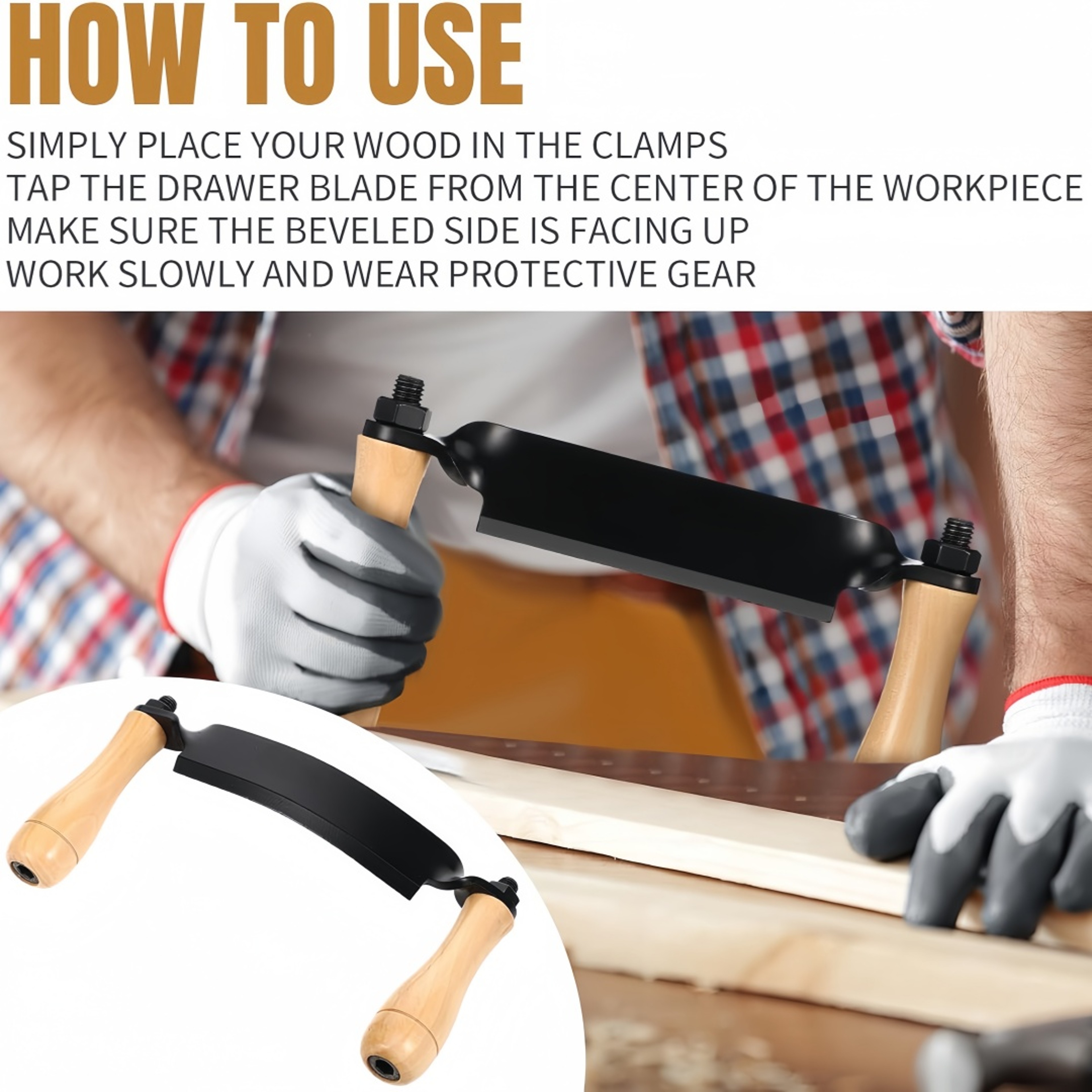 Ergonomic Bark Removal Tool Draw Shave Tool for Tree Debarking & Woodworking – view 6