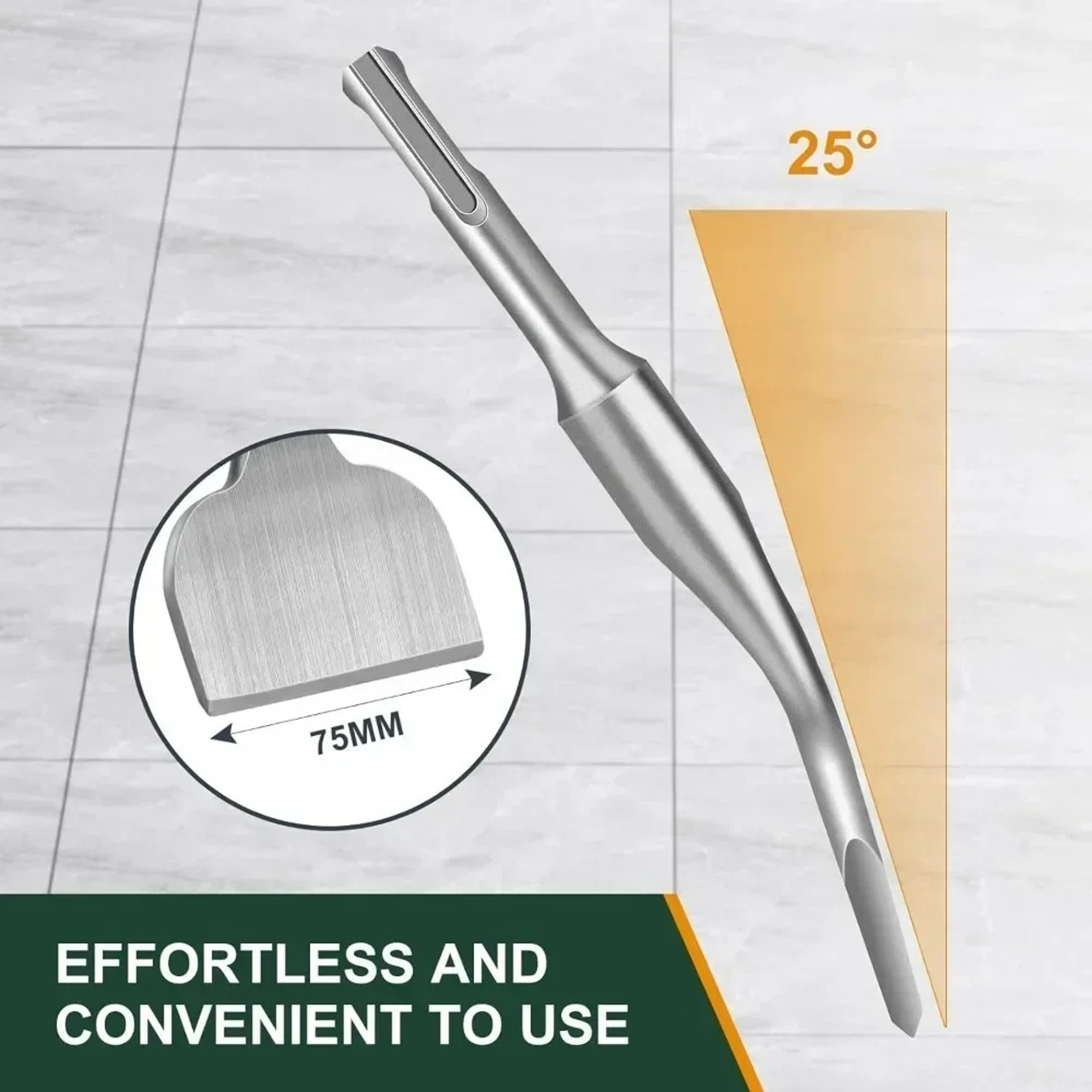 Professional SDS Plus Tile Chisel Bent Floor Tile Removal Tool for Rotary & Electric Hammers – view 2