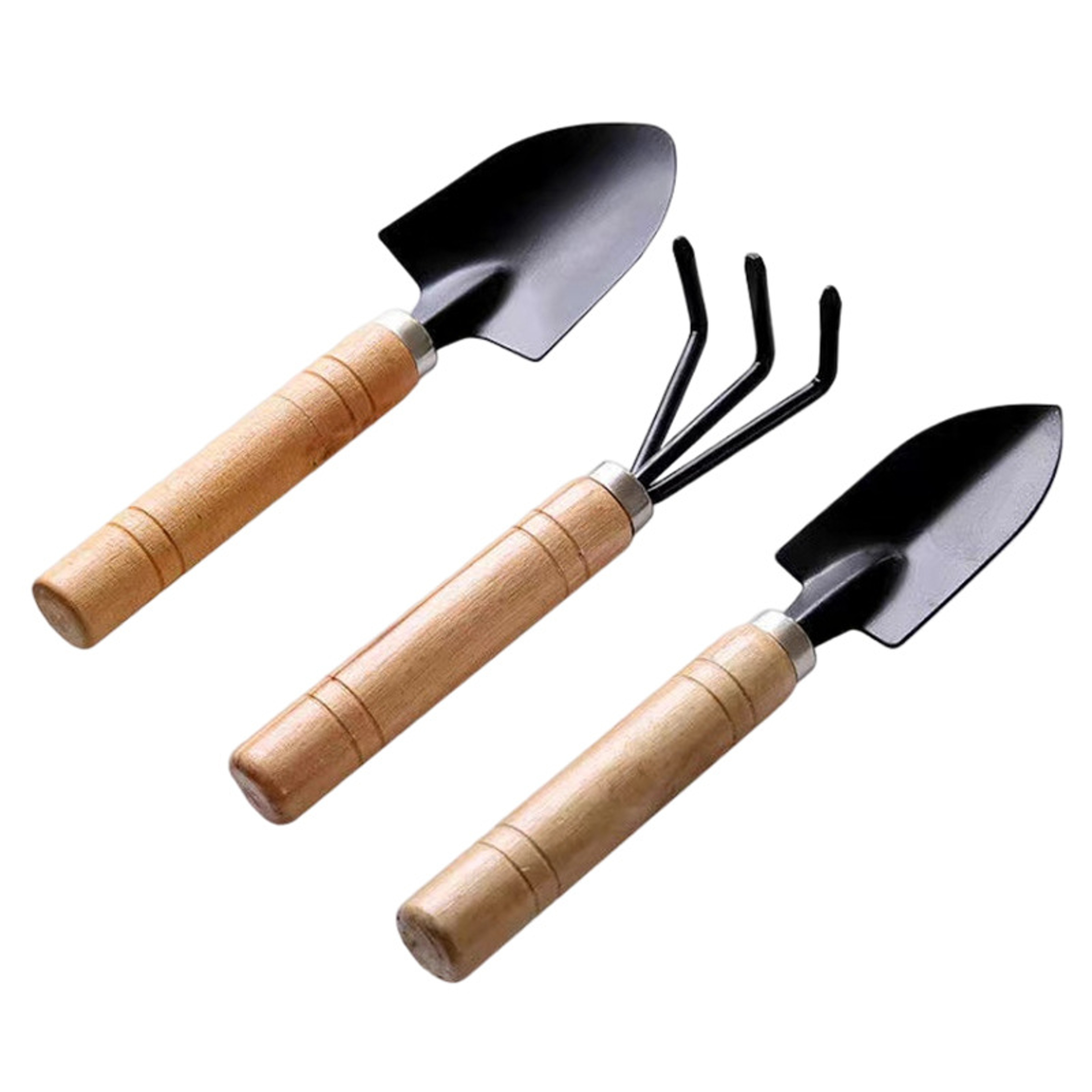 Garden Hand Tools Set with Iron Shovel & Rake for Planting, Potting & Transplanting – view 1