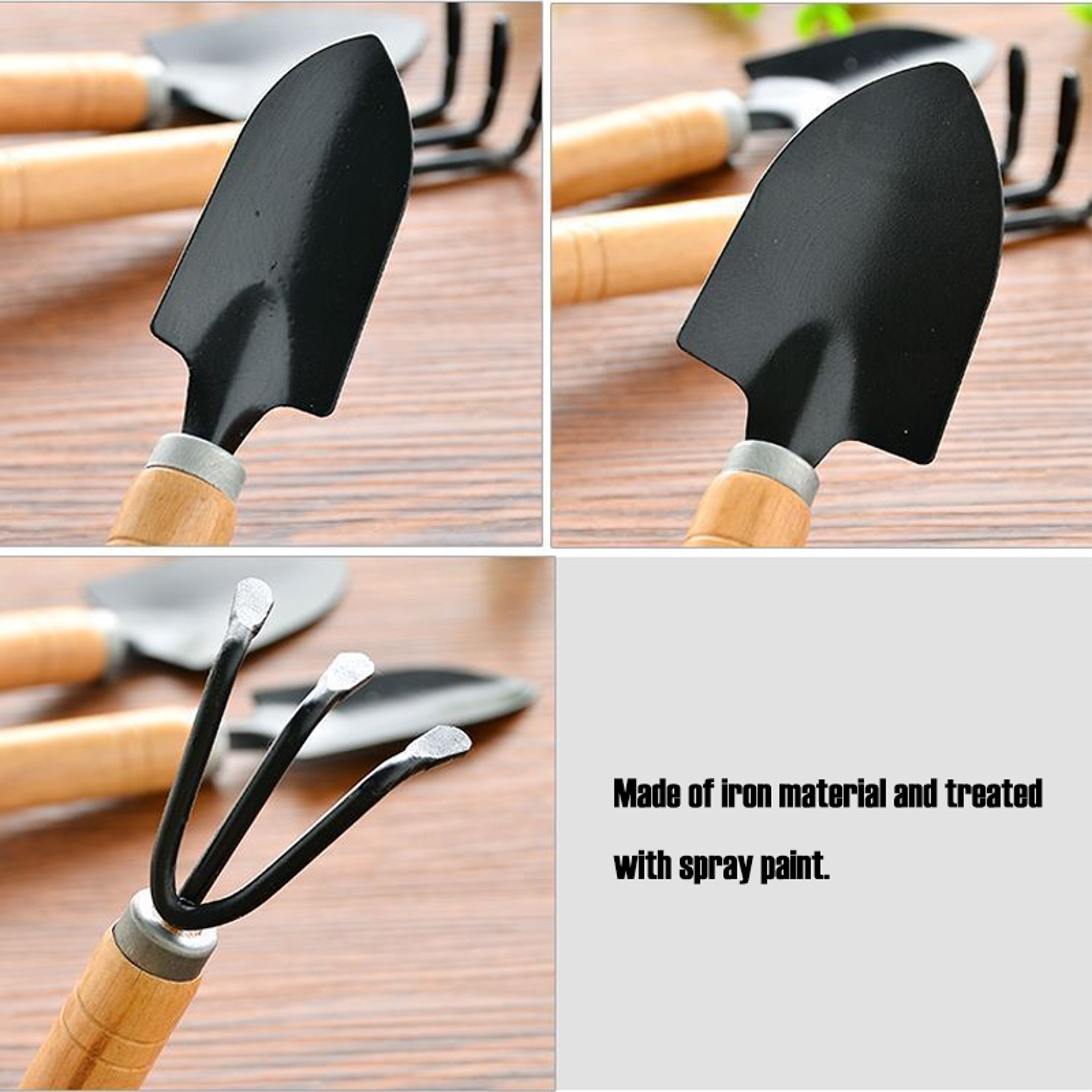Garden Hand Tools Set with Iron Shovel & Rake for Planting, Potting & Transplanting – view 6