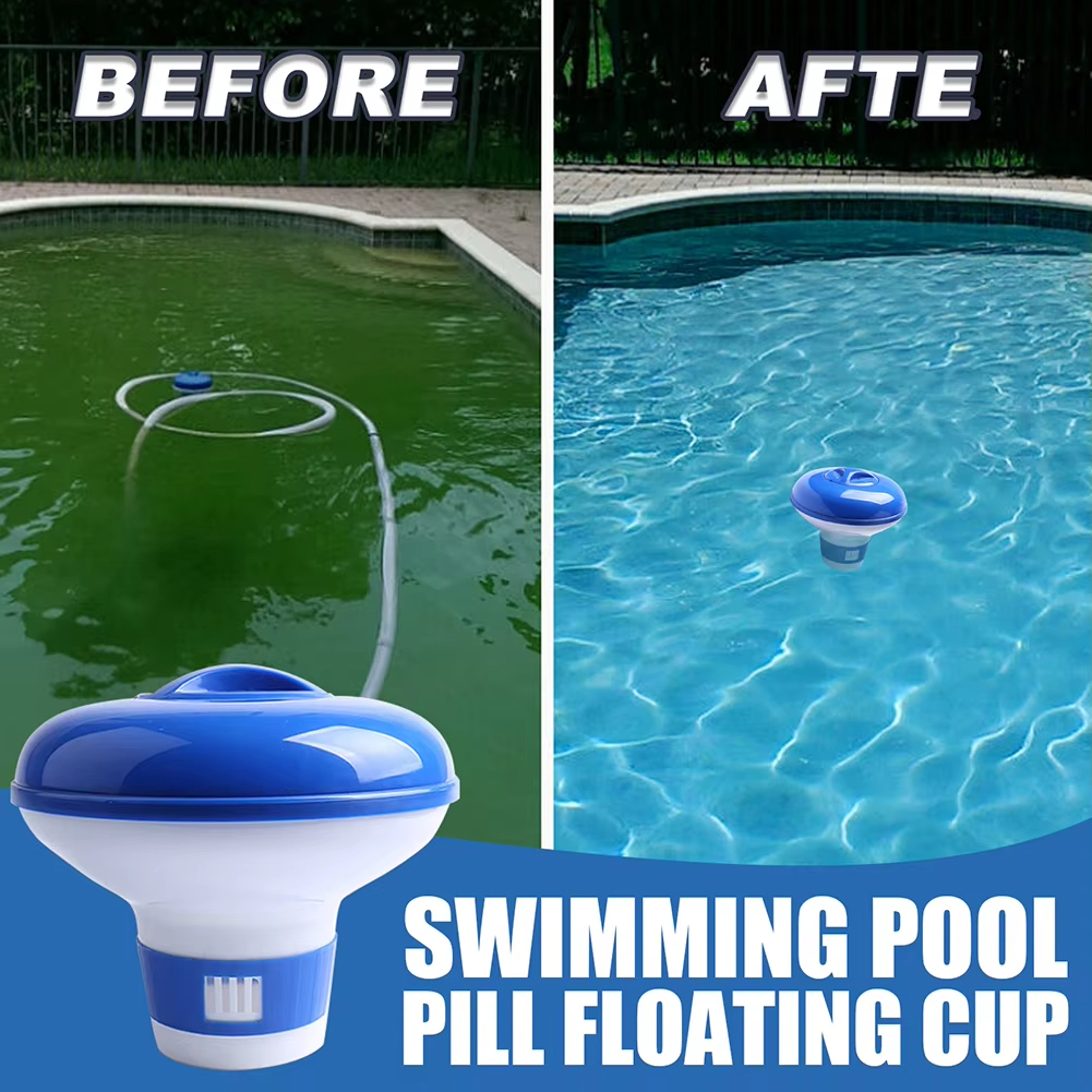 Floating Chlorine Tablet Dispenser for Pools Adjustable Pool Chlorine Floater for Clean, Clear Water – view 2