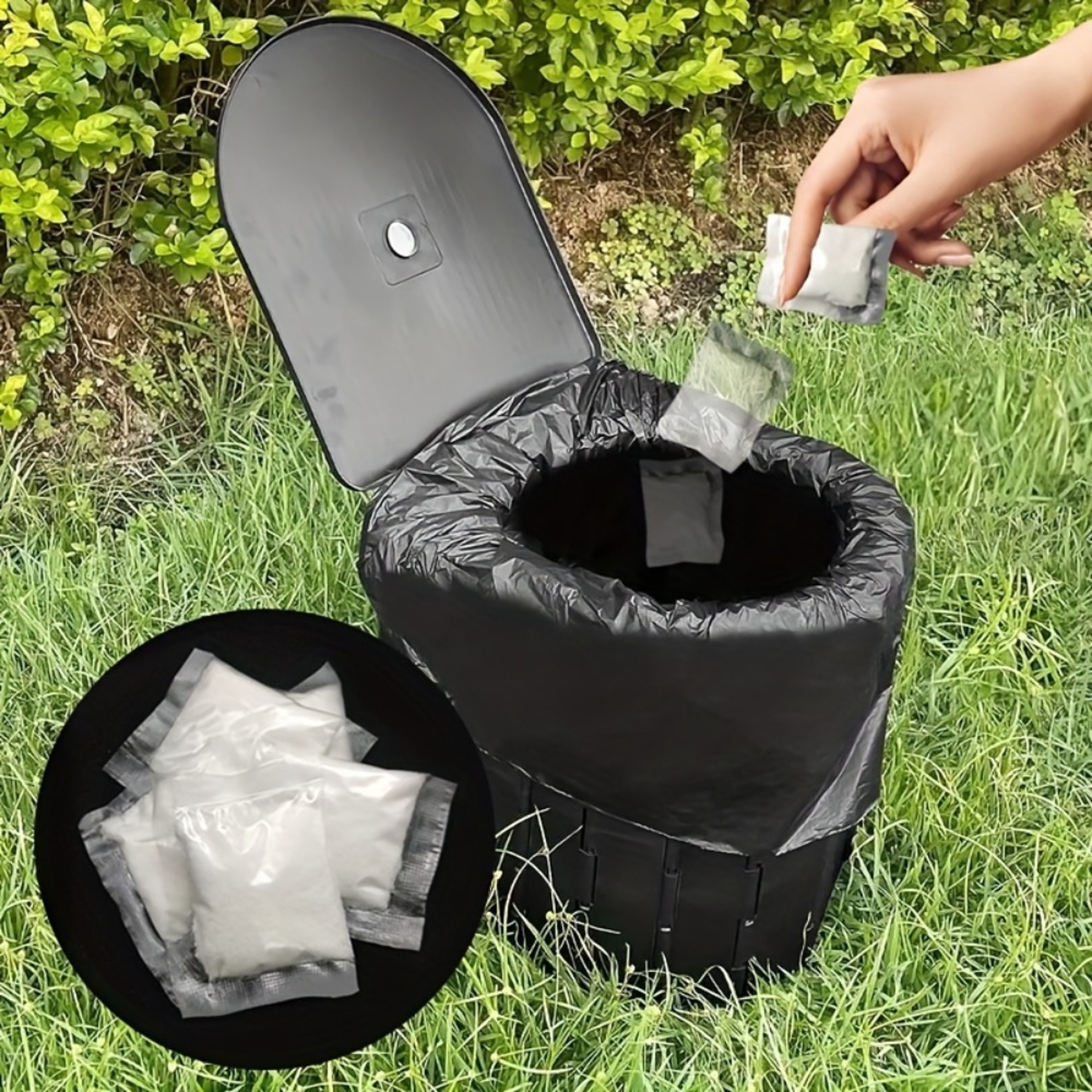 Portable Camping Toilet Kit with  Toilet Gel Packs &  Heavy Duty Camping Toilet Bags for Gallon Buckets – view 6