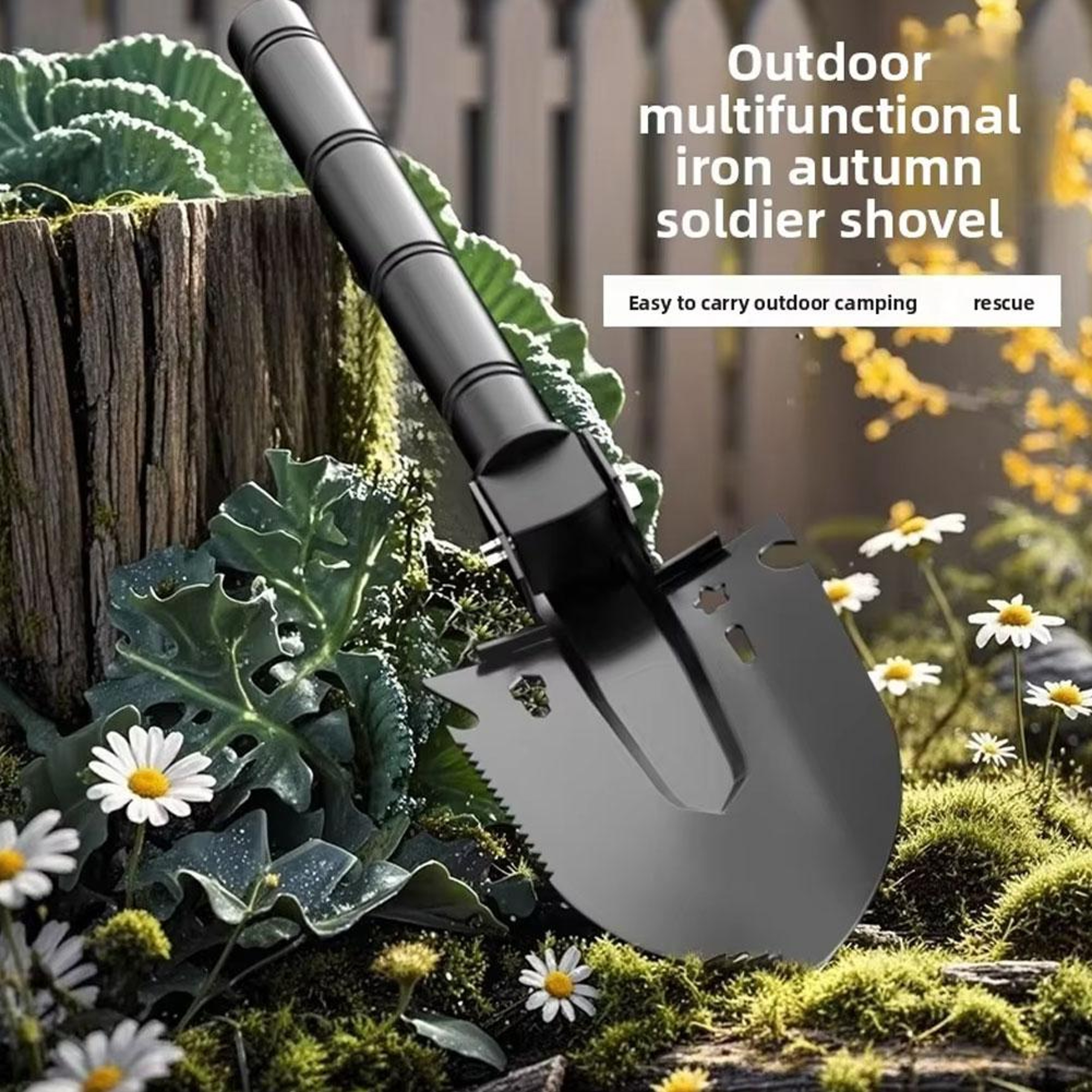 Portable Survival Shovel Multi Tool Folding Camping Shovel for Emergency, Off Road & Gardening – view 3