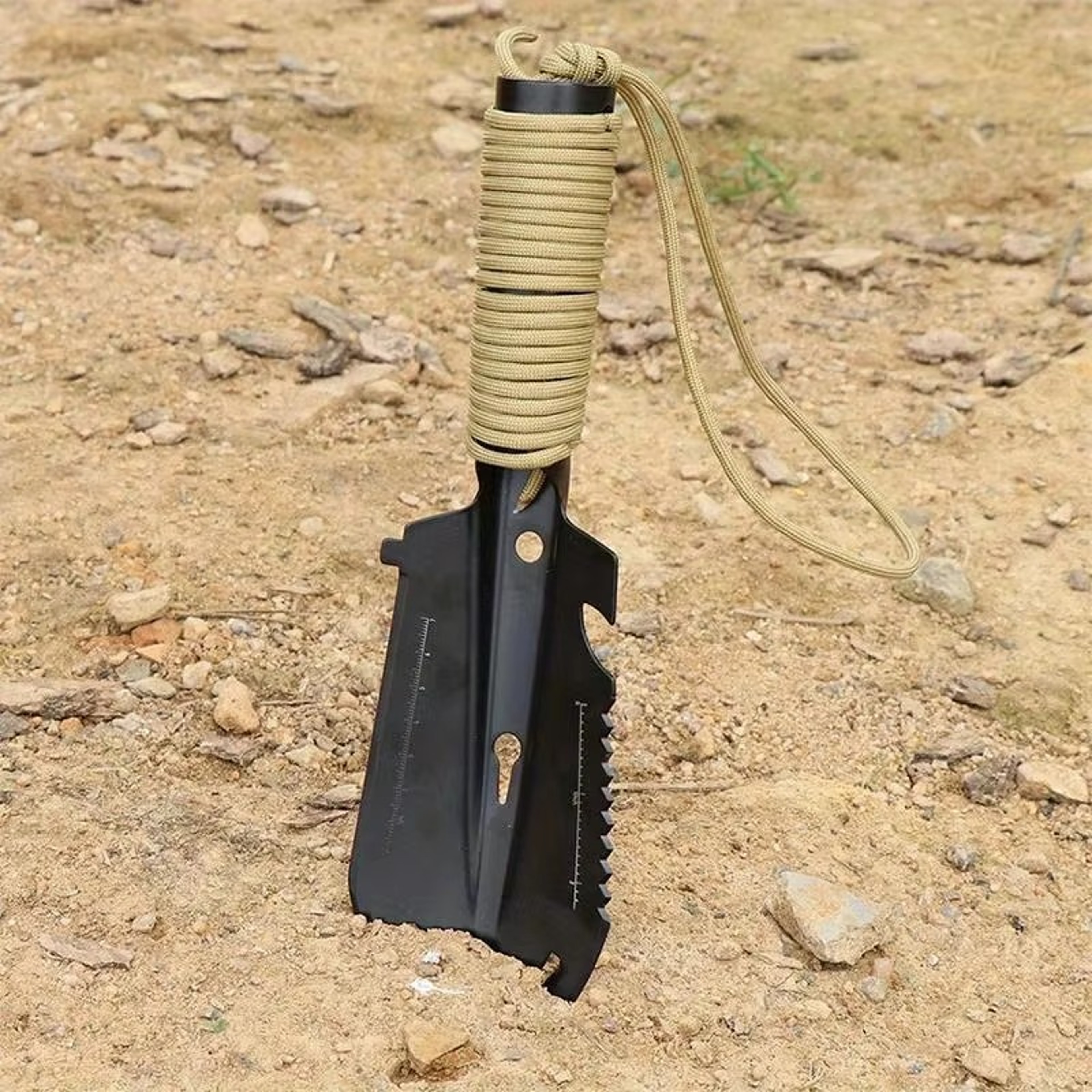Compact Camping Shovel Multitool Hand Trowel with Wrapped Grip for Survival, Hiking & Outdoor Digging – view 4