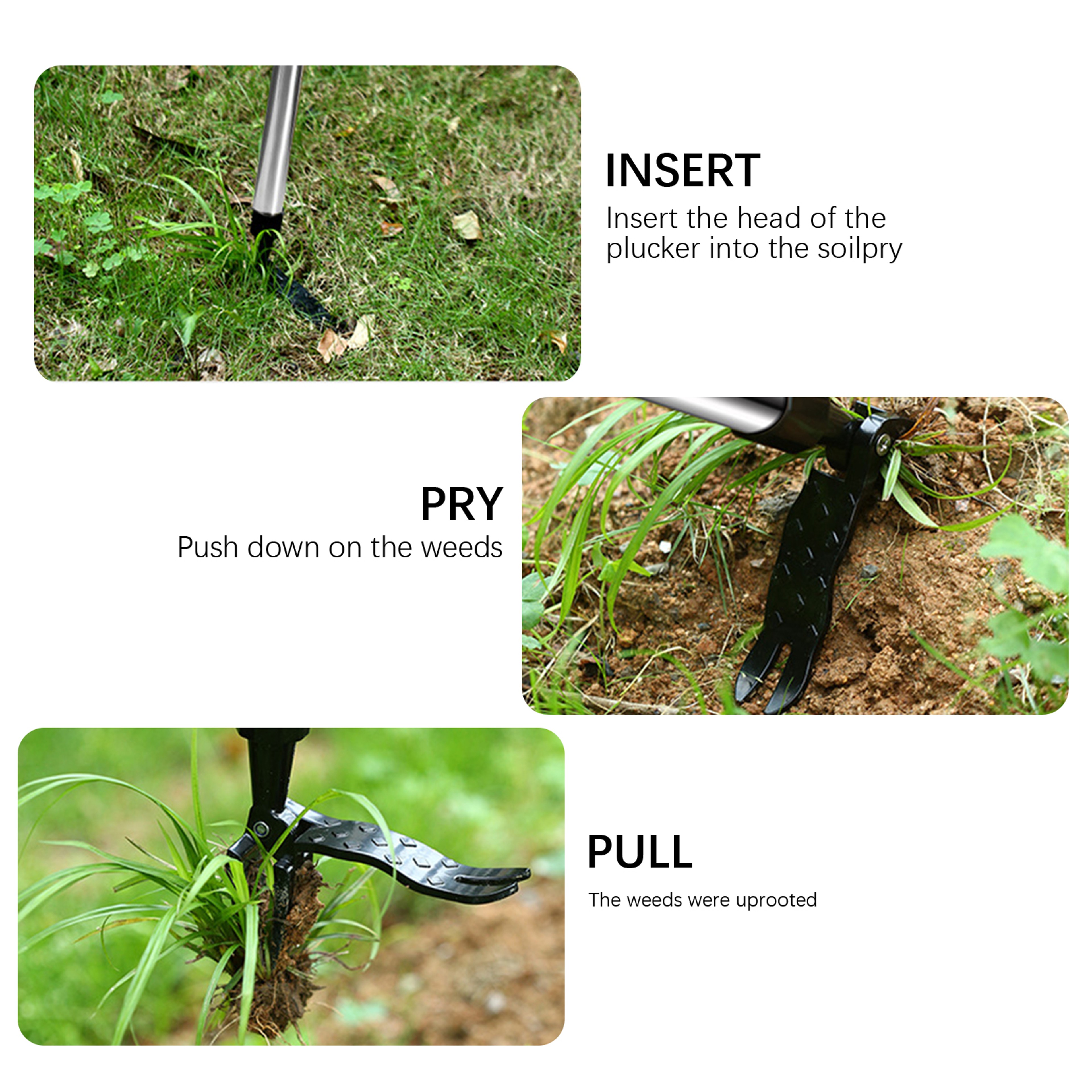Heavy Duty Stand Up Weed Puller With Claw Weed Remover For Easy Root Removal 3